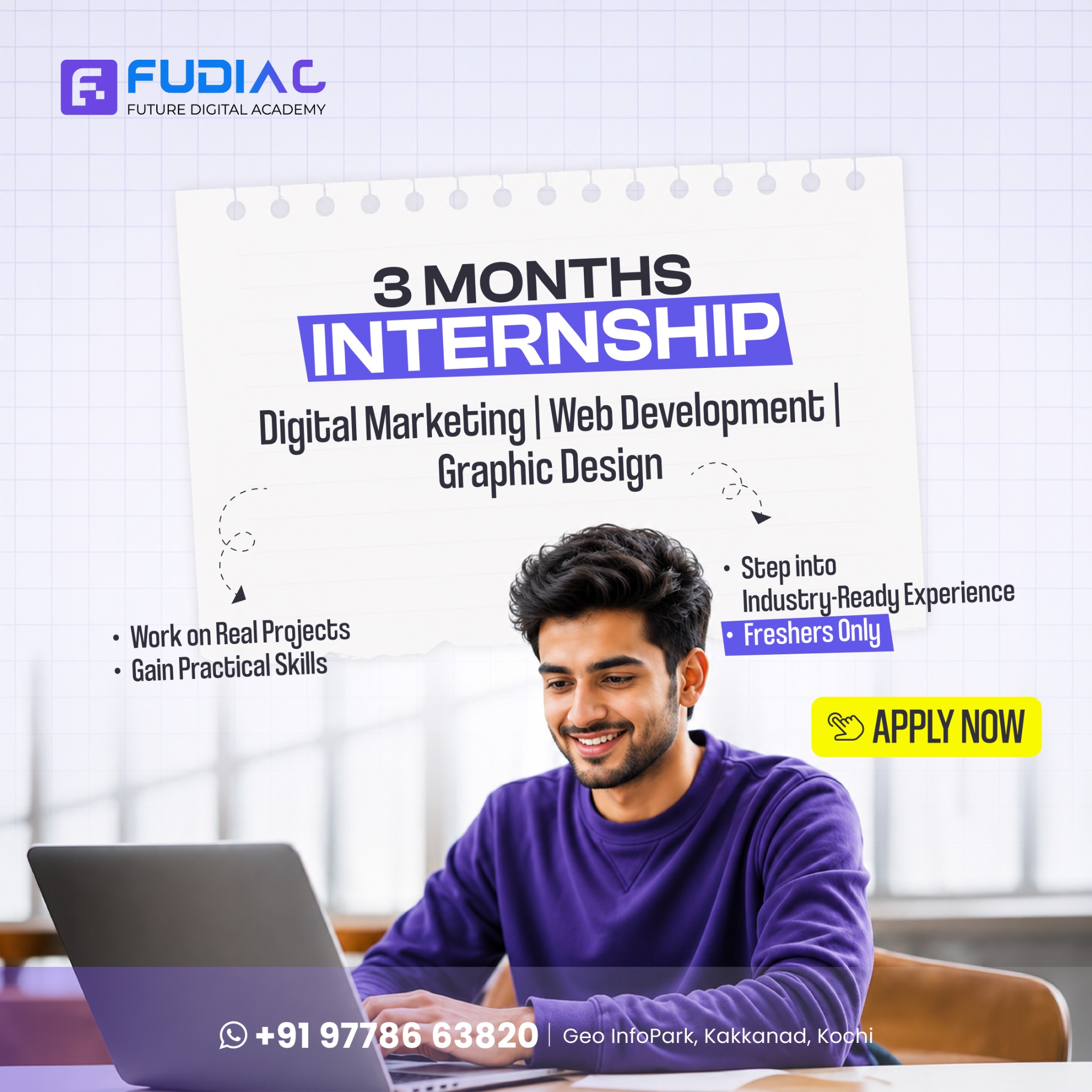 Fudiac Academy Facebook ad: Fee-Based Internship Program