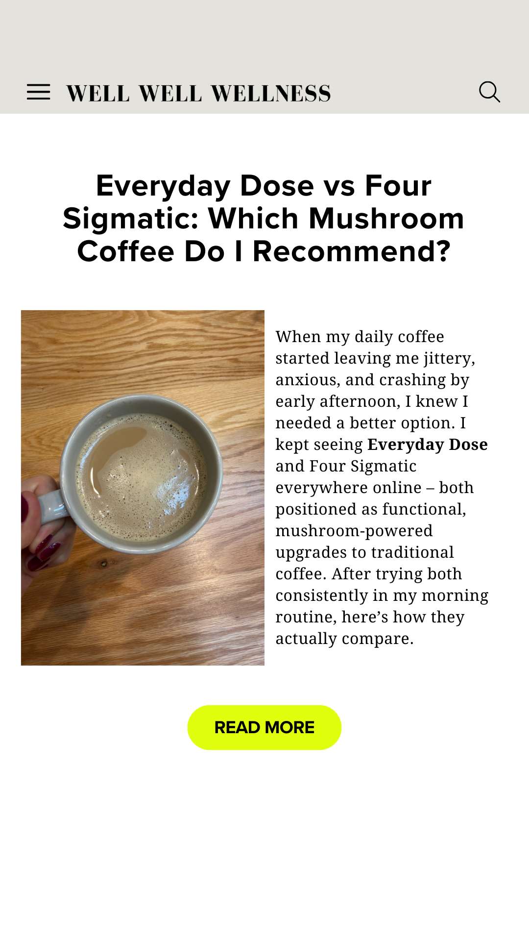 Well Well Wellness Facebook ad