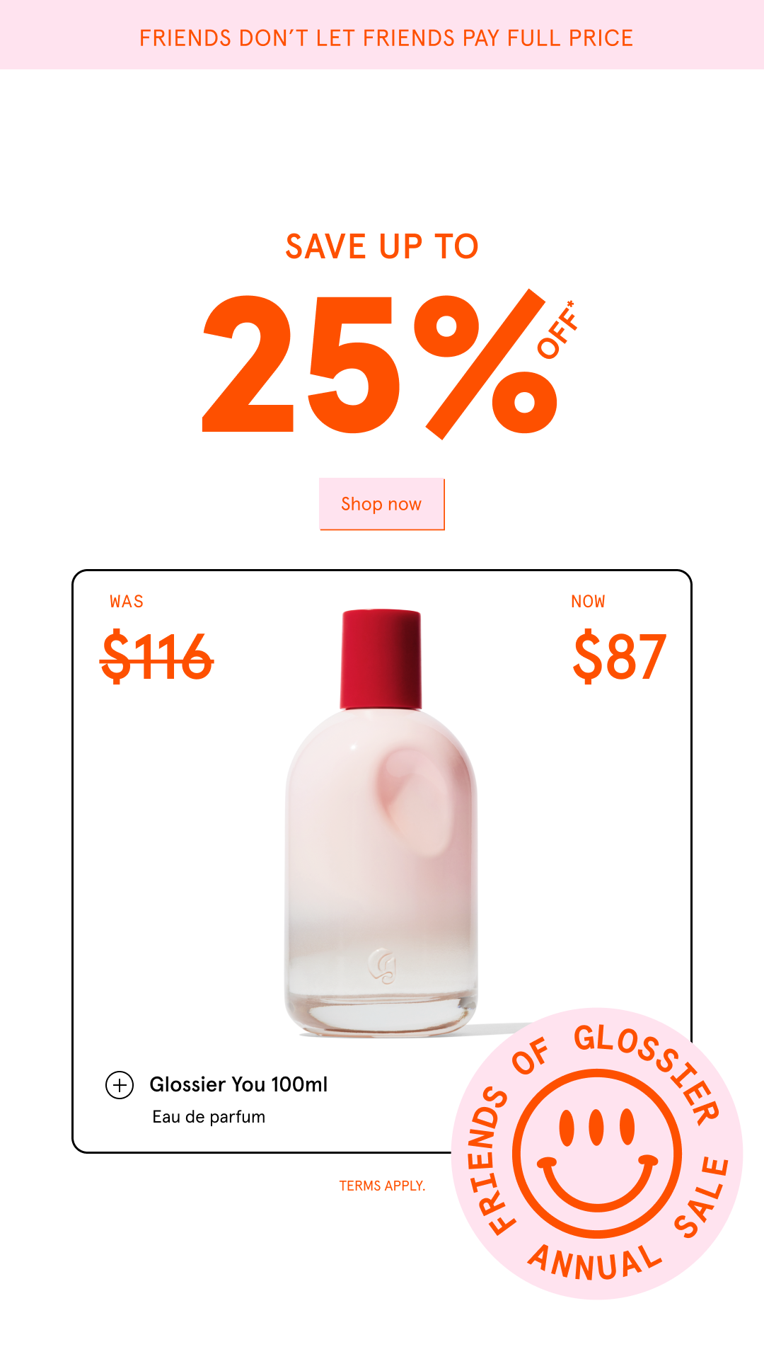 Glossier Facebook ad