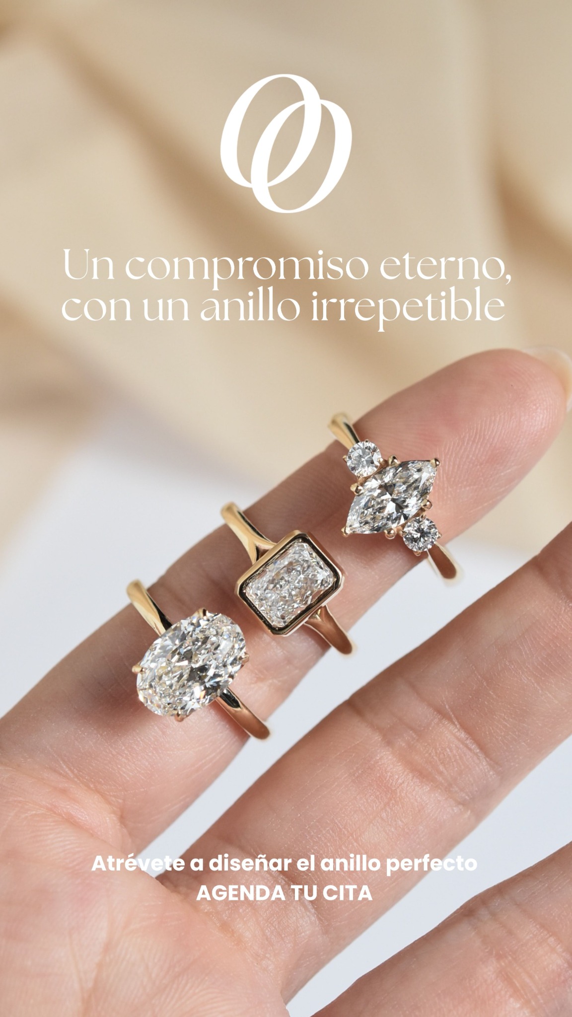 Diamou Wedding Rings Facebook ad: Cada historia merece un símbolo único.