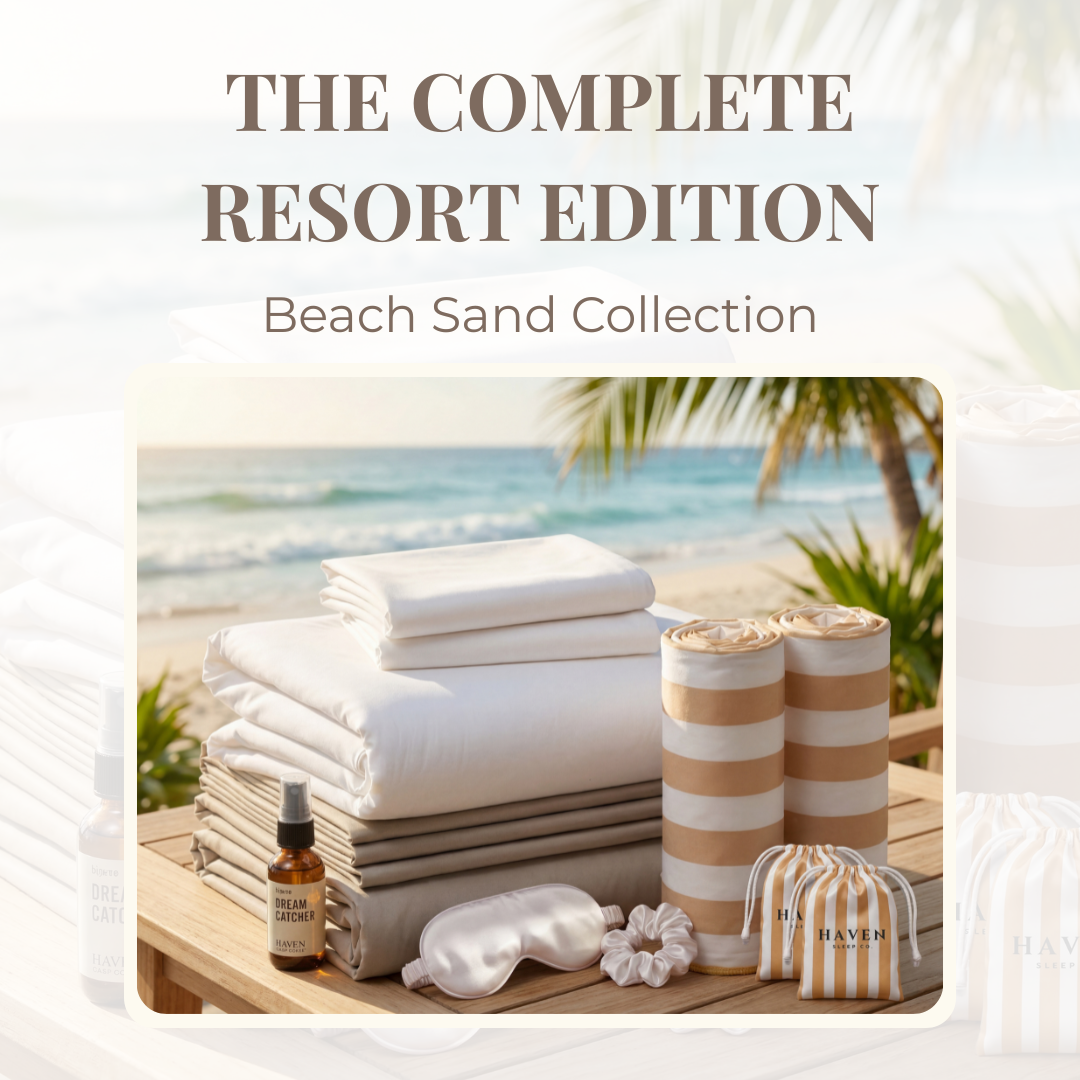 Haven Sleep Co. Facebook ad: Wake up to the feeling of a luxury…