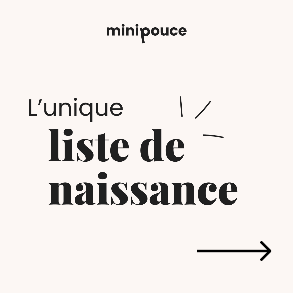 minipouce Facebook ad: Créez votre liste de naissance en quelques minutes…