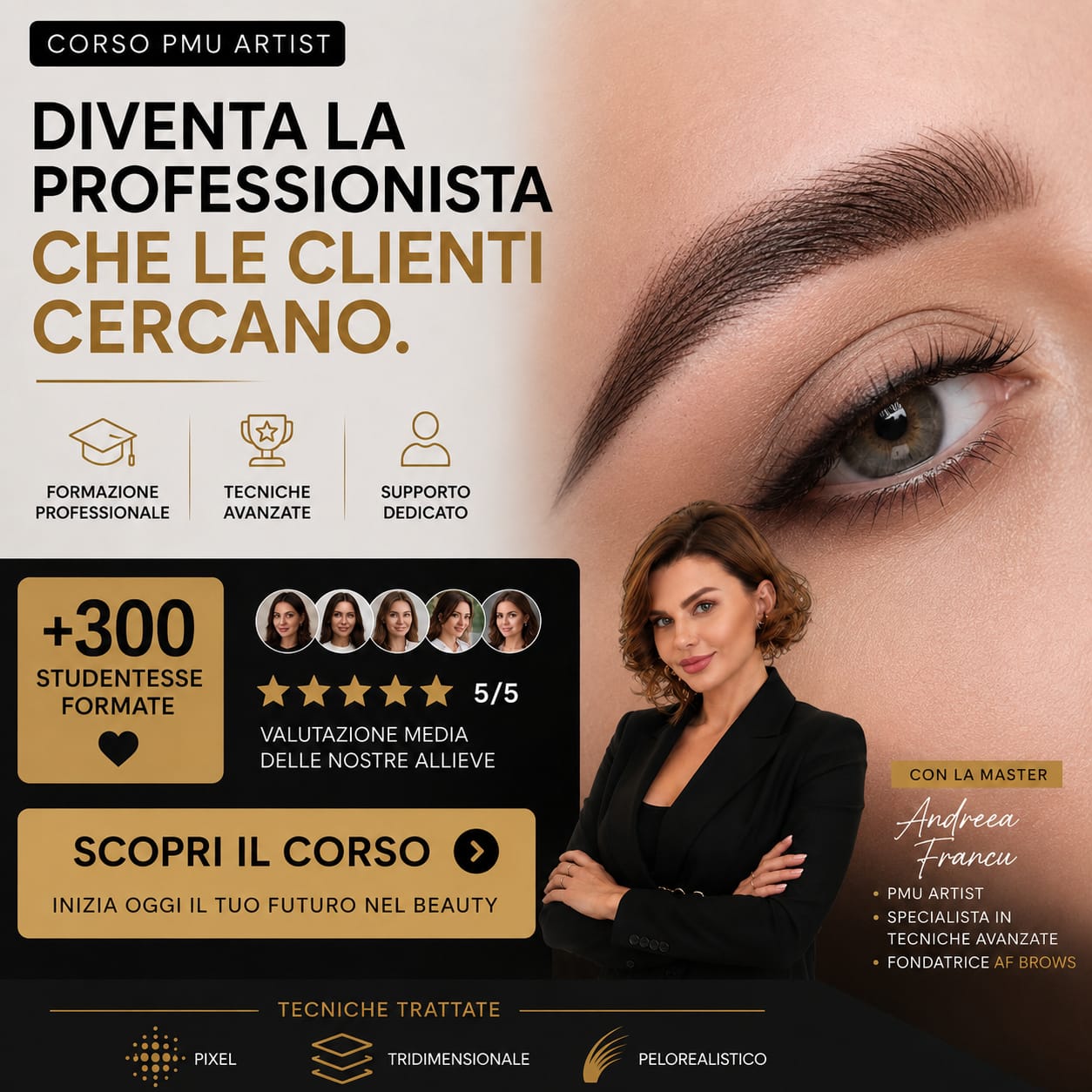AndreeaFrancu-PMU Master Facebook ad: Diventa PMU Artist!