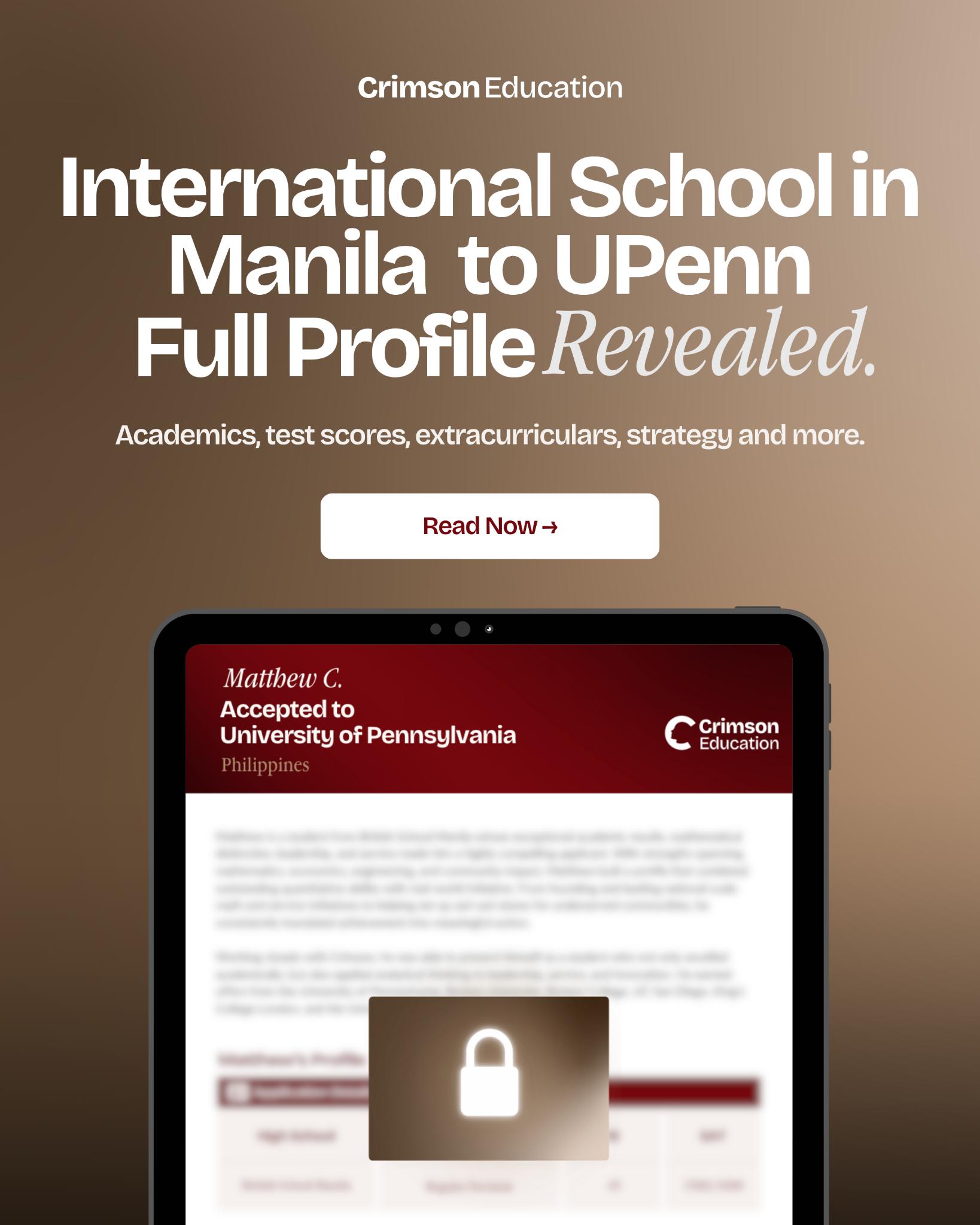 Crimson Education Facebook ad