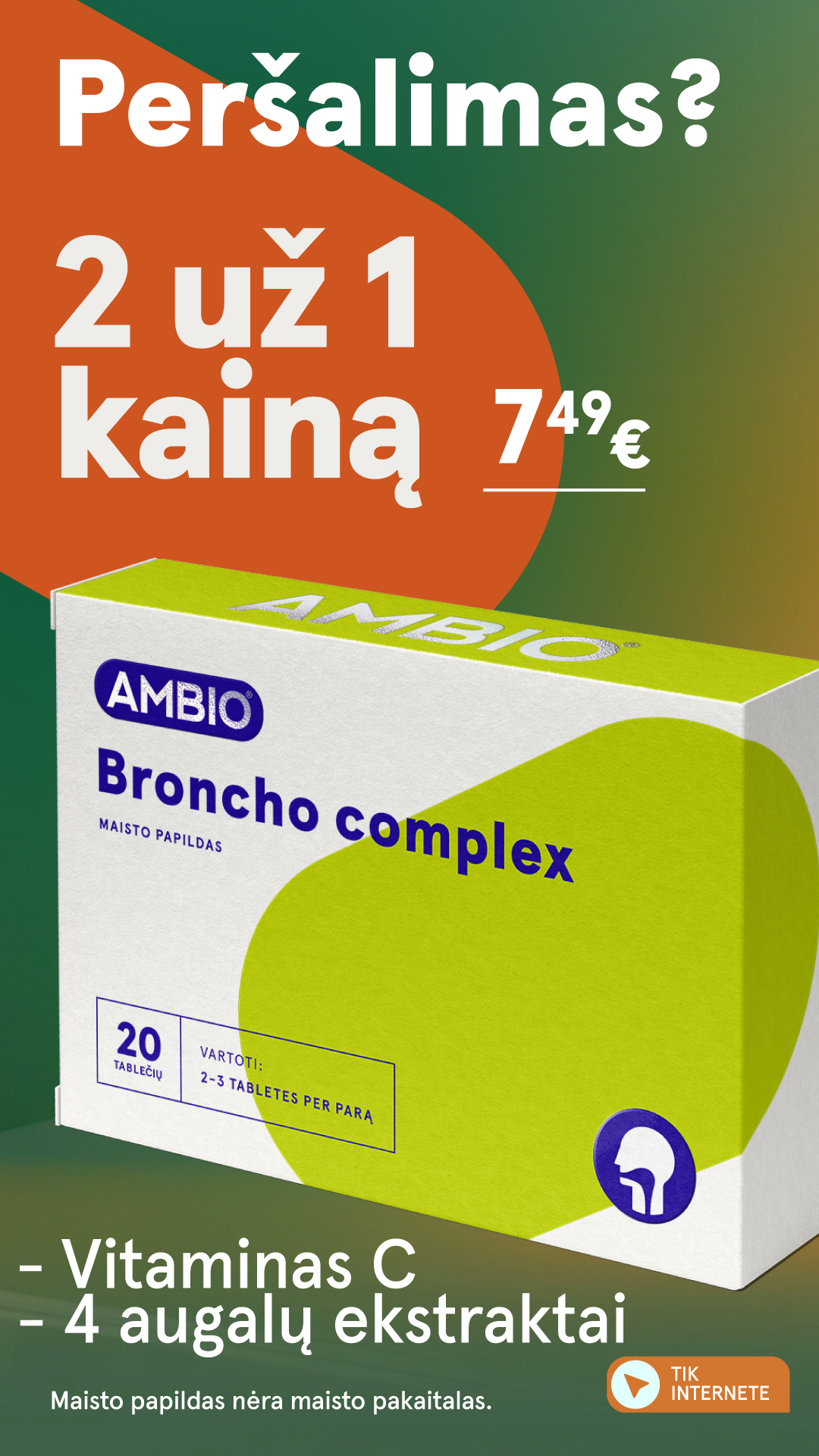 Gintarinė Vaistinė Facebook ad: Augaliniai ekstraktai ir vitaminas C