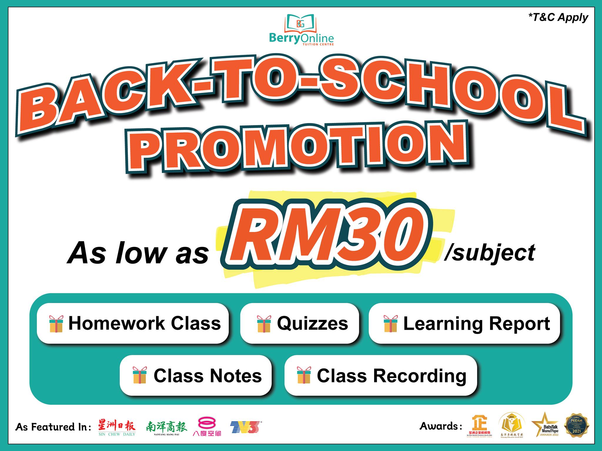 Berry Online Tuition Class Facebook ad
