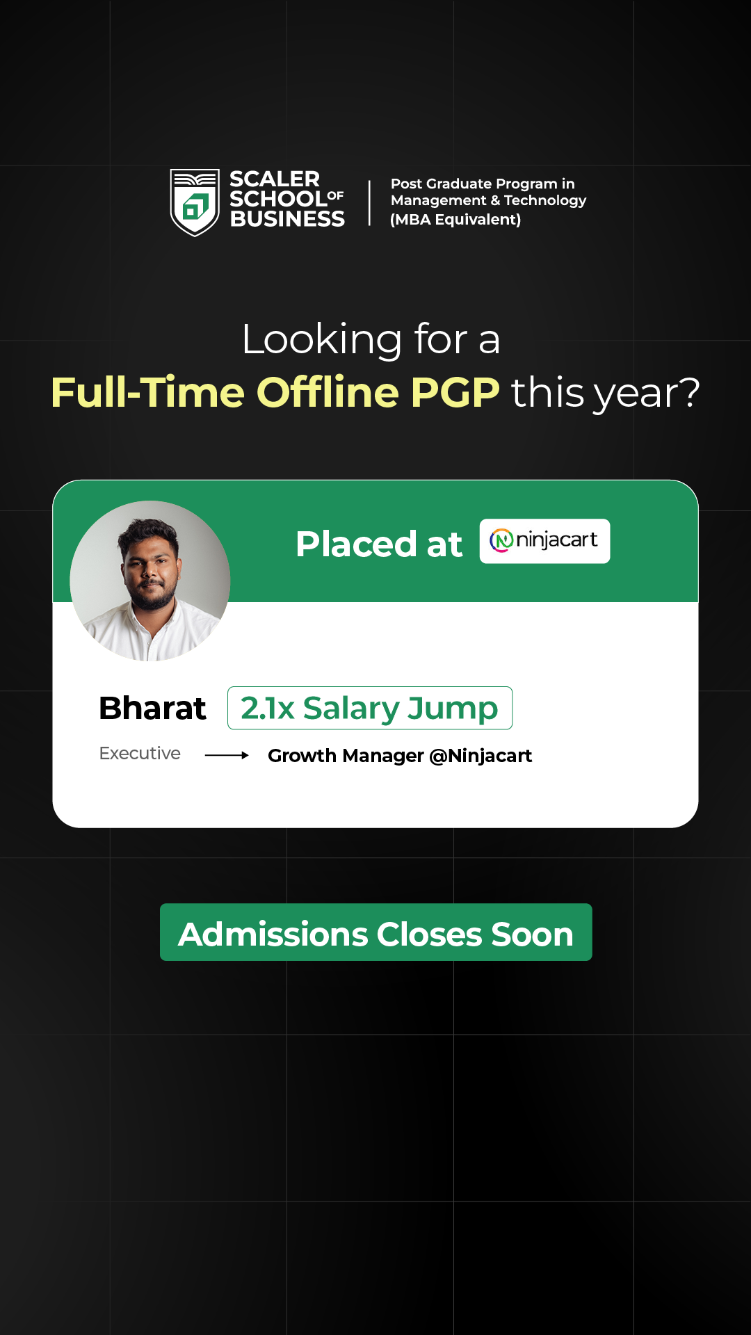 Scaler School of Business Facebook ad