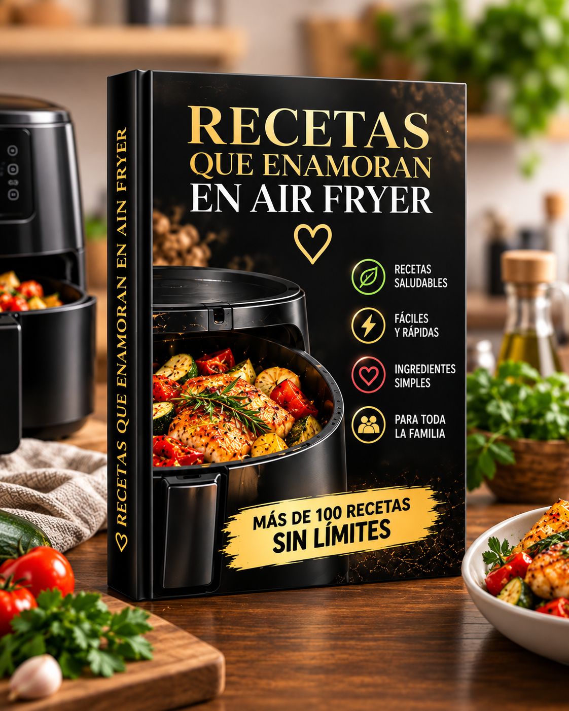 Recetas que Enamoran en Air Fryer Facebook ad: +100 Recetas para tu Air Fryer