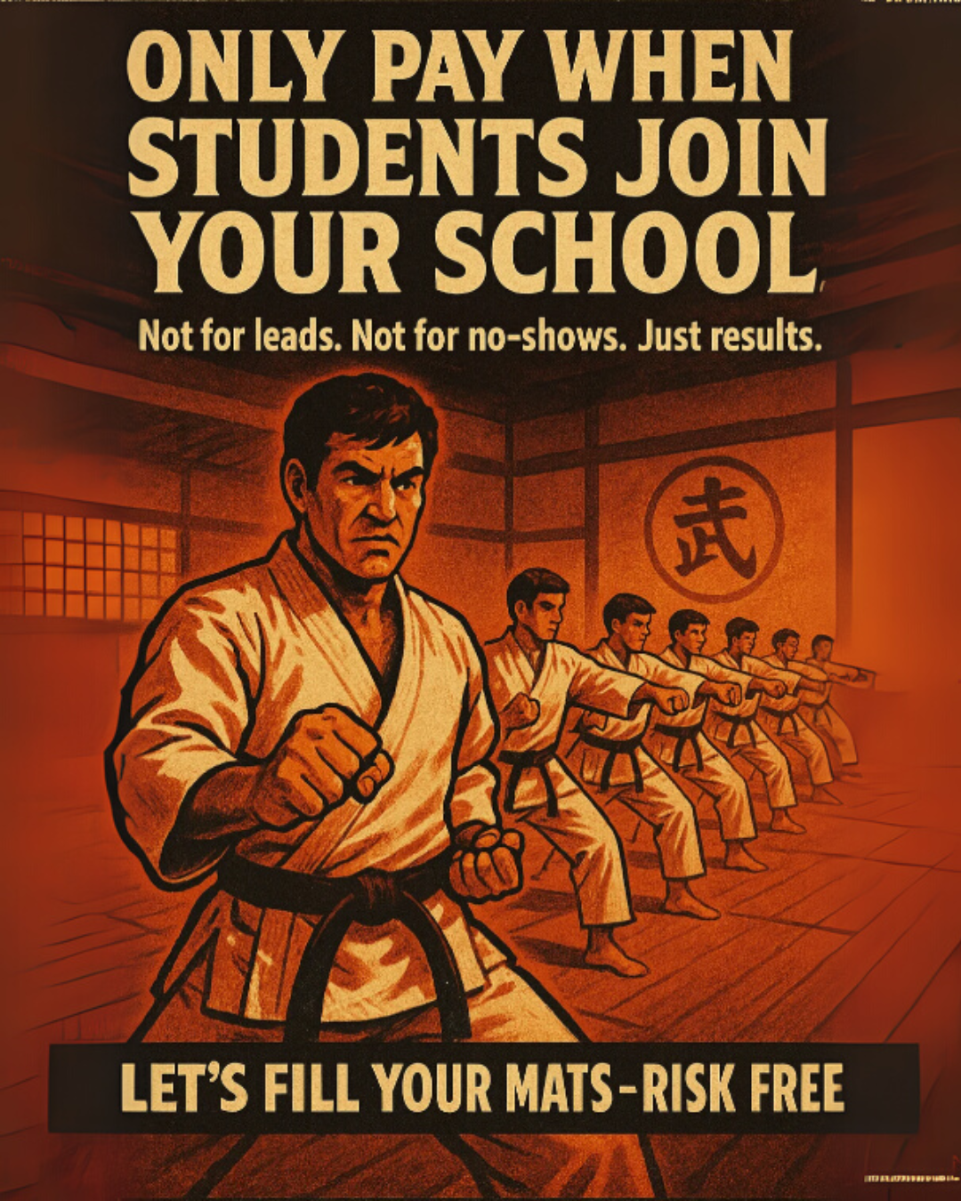 Martial Consulting Facebook ad: You teach, we fill your classes!