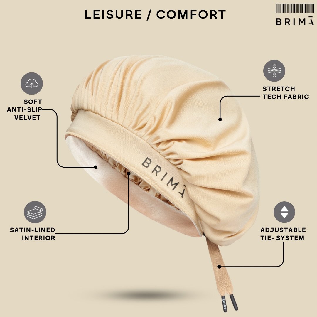 Brimawear Facebook ad: Introducing our leisure/ comfort bonnet collection.