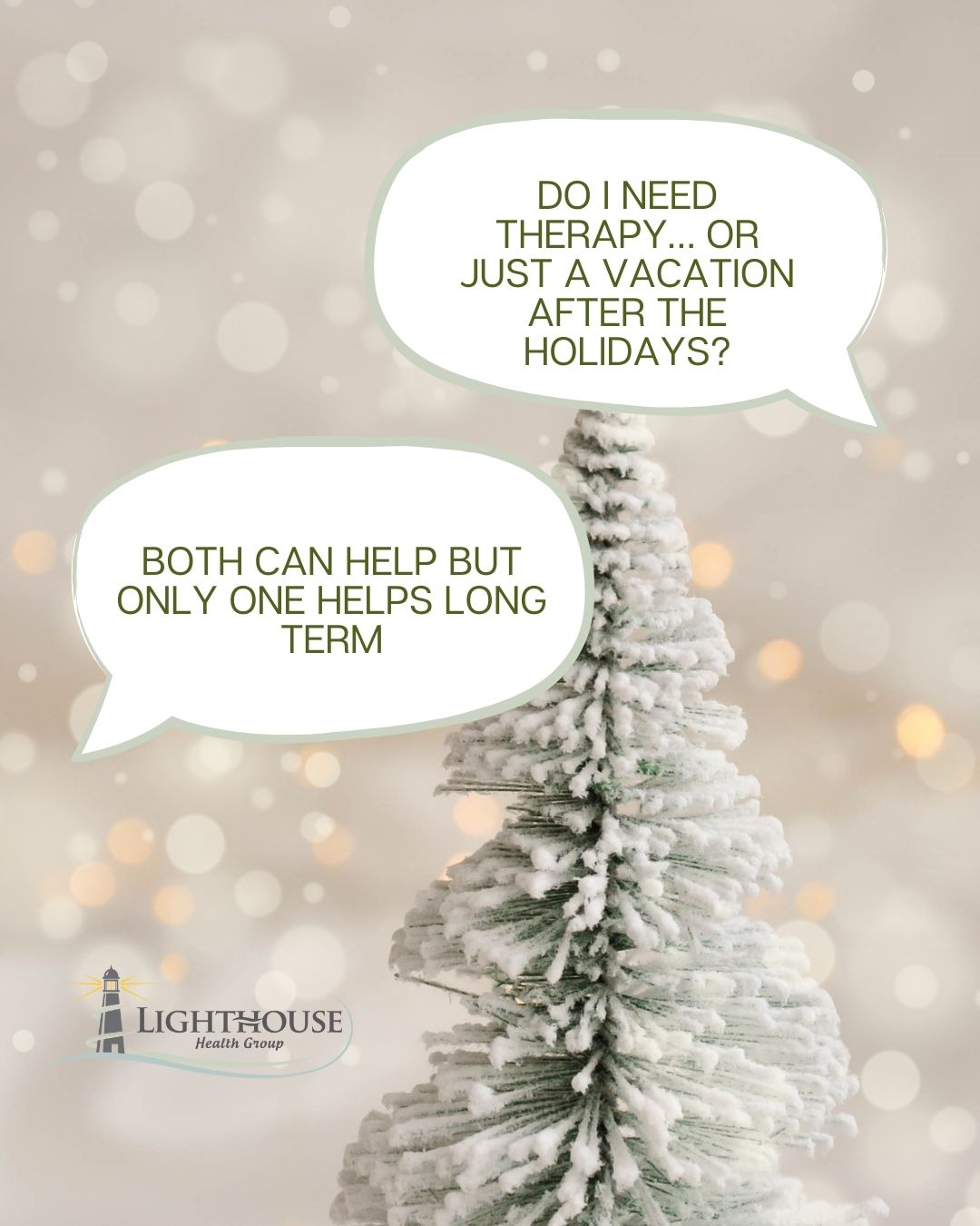 Lighthouse Health Group Facebook ad: A vacation can give you a break.