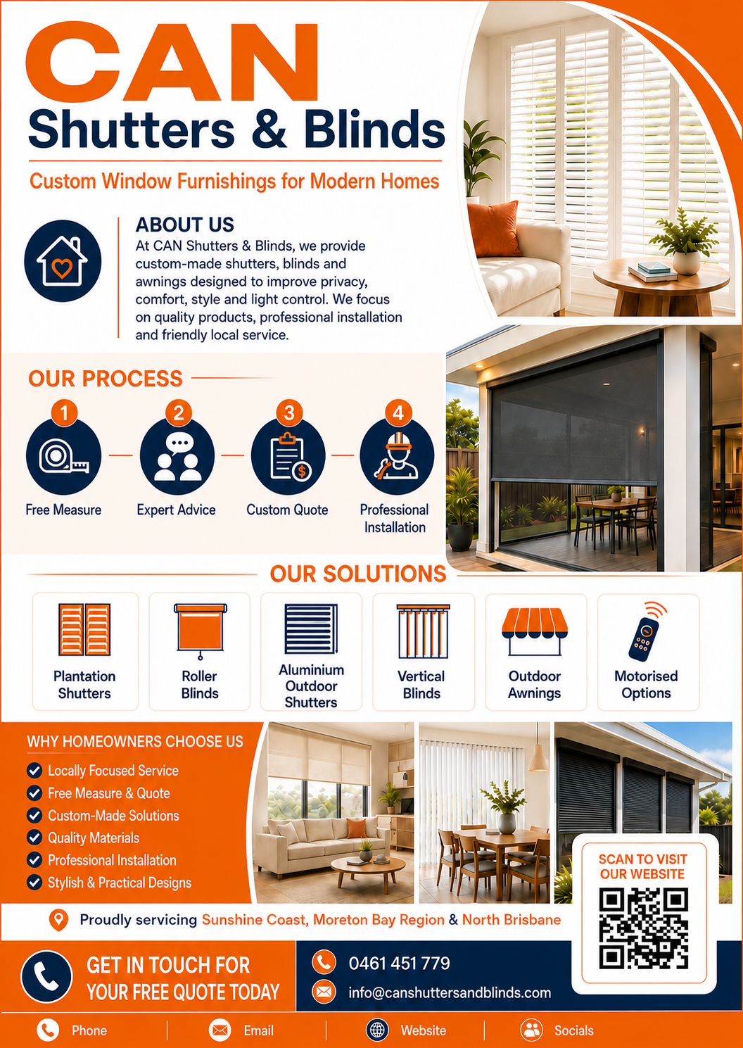 CAN Shutters & Blinds Facebook ad: Local Shutters, Blinds & Awning Specialists