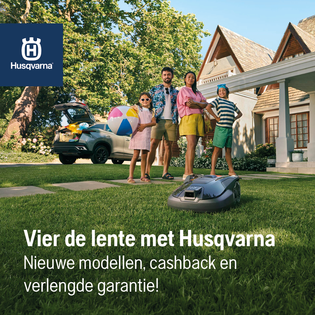 Husqvarna Facebook ad: Tijdelijk tot €300,- cashback op Husqvarna Automower