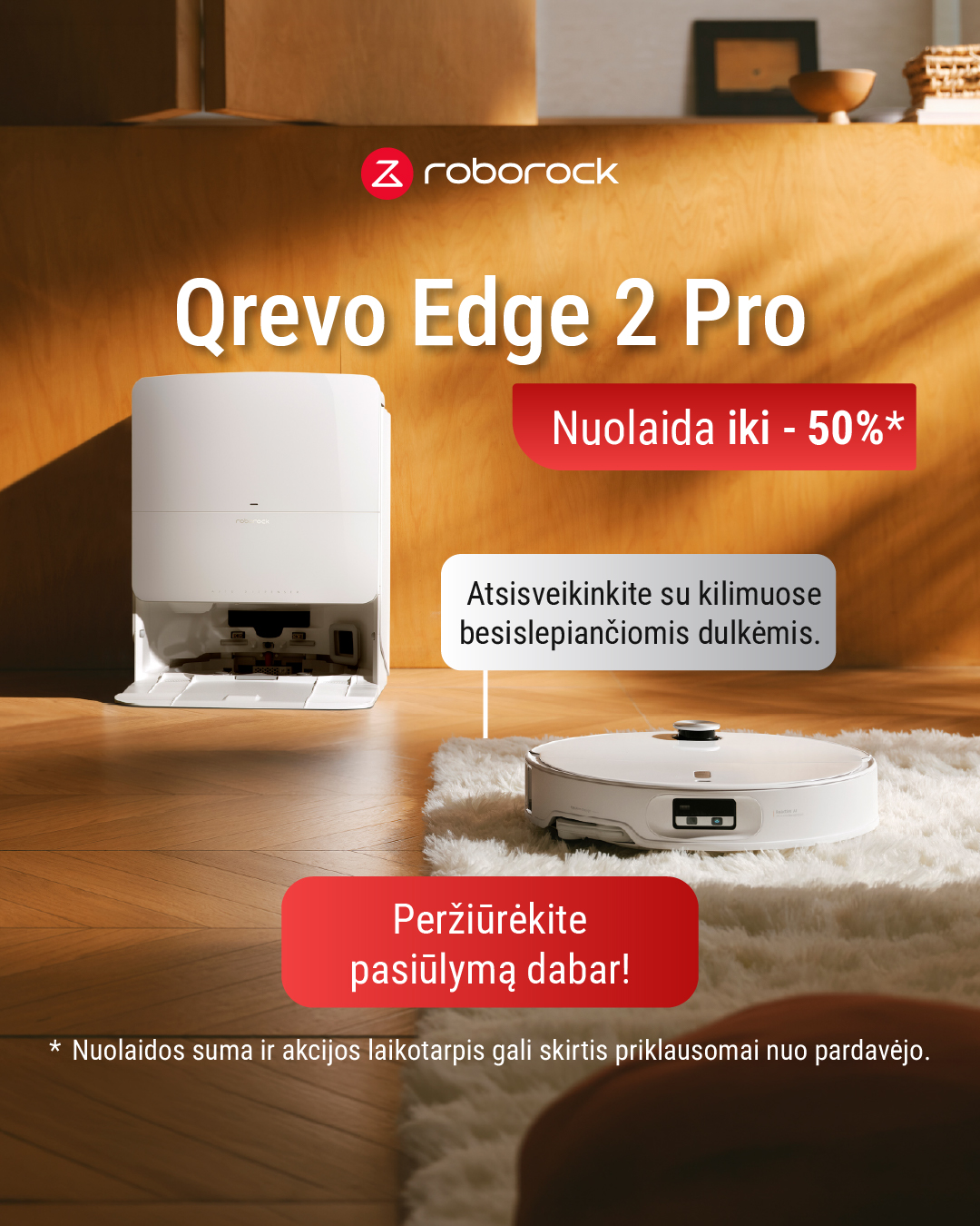 Roborock Lietuva Facebook ad: Qrevo Edge 2 Pro: iki -50%