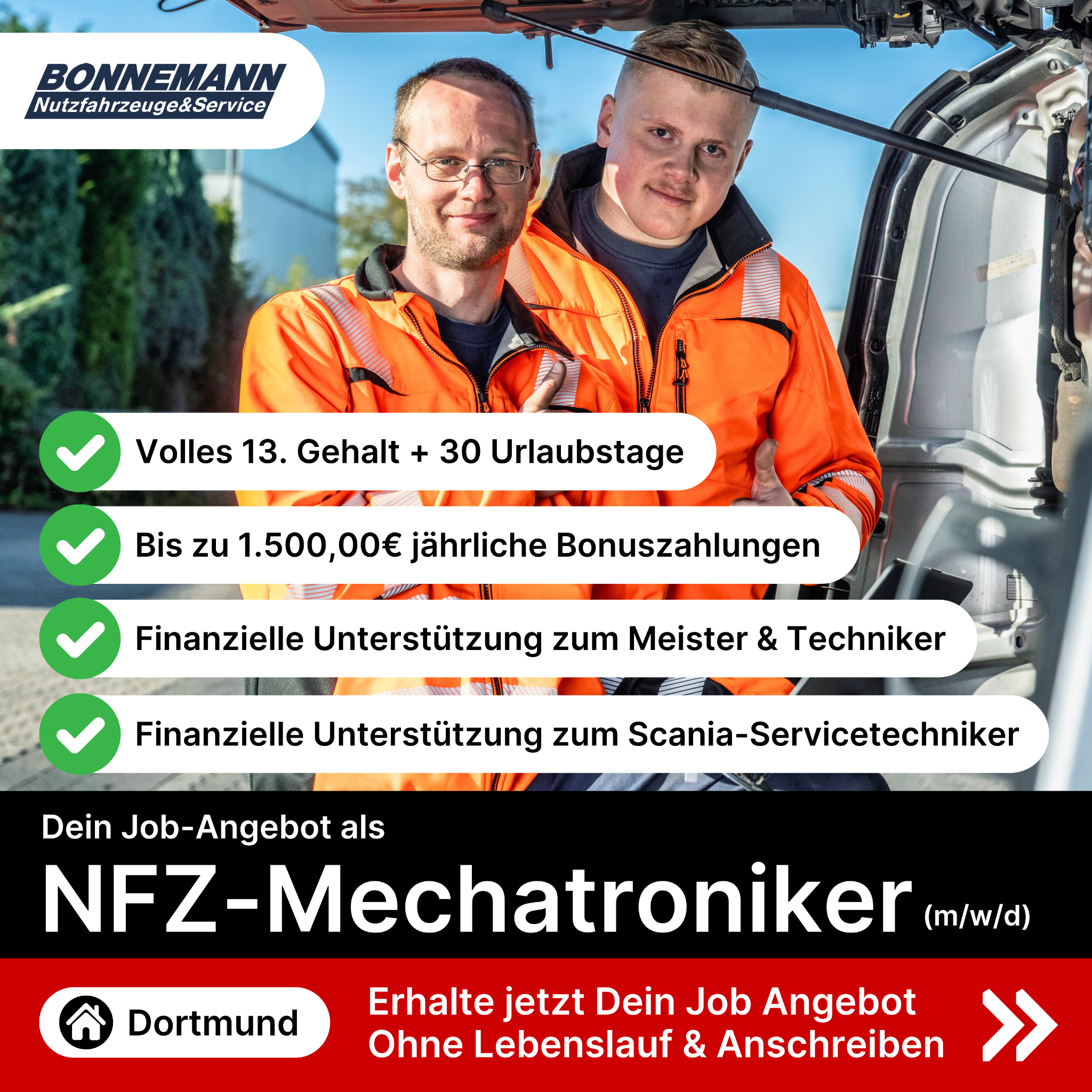 Candidate Flow Jobs NFZ-Mechatroniker Facebook ad: Du möchtest ein unwiderstehliches Job-Angebot?