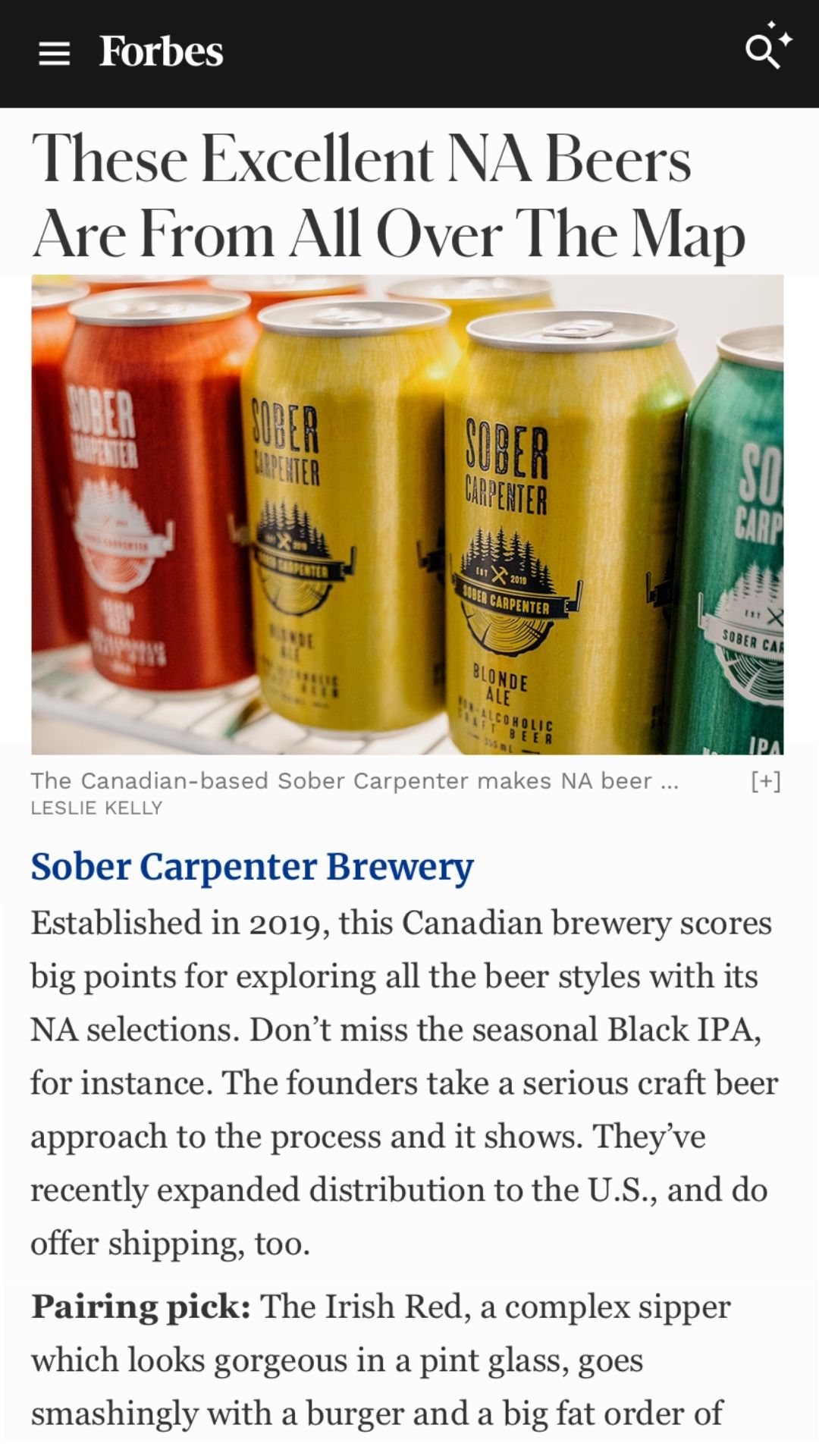 Sober Carpenter Facebook ad from Apr 24, 2026