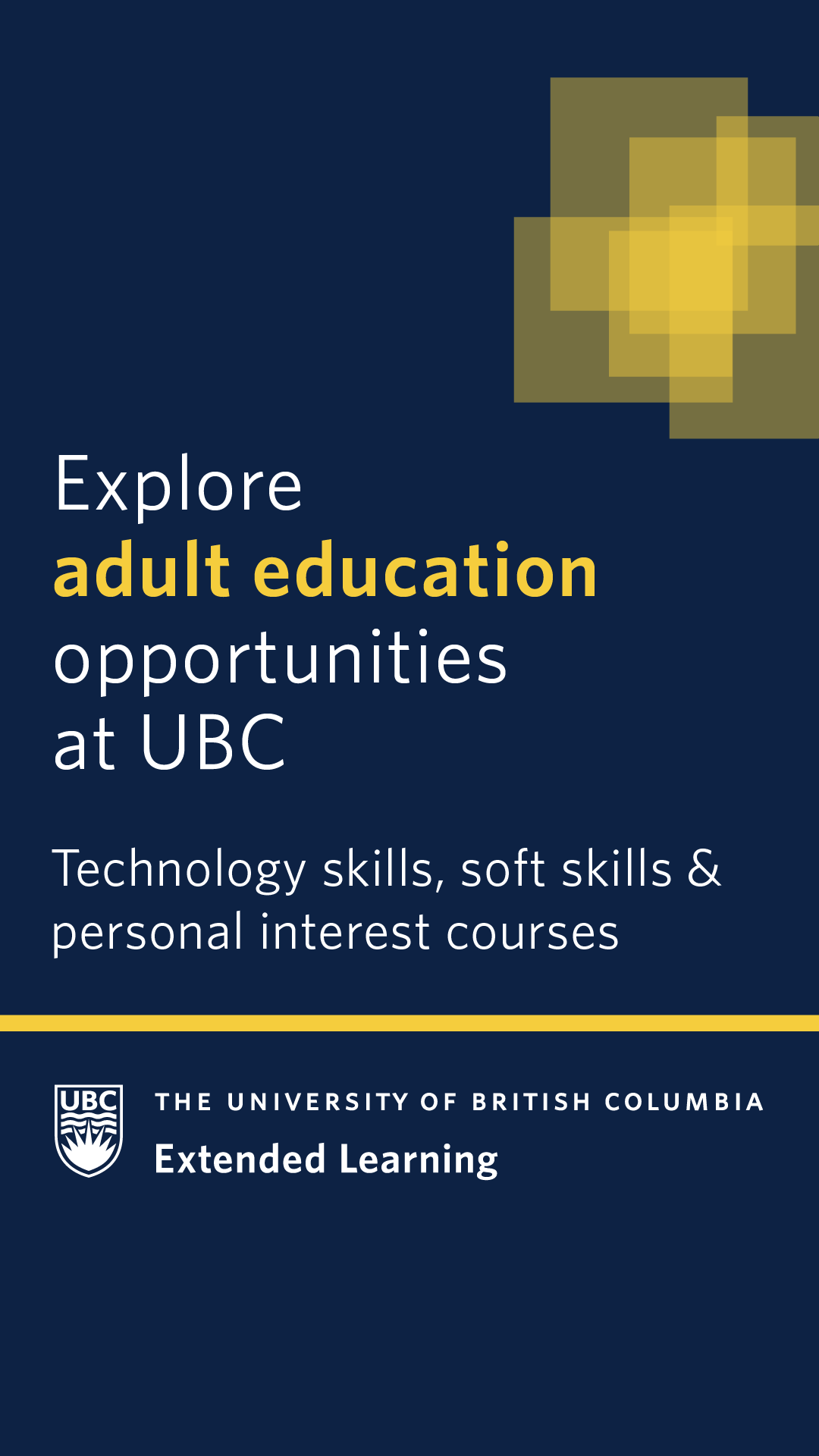 UBC Extended Learning Facebook ad