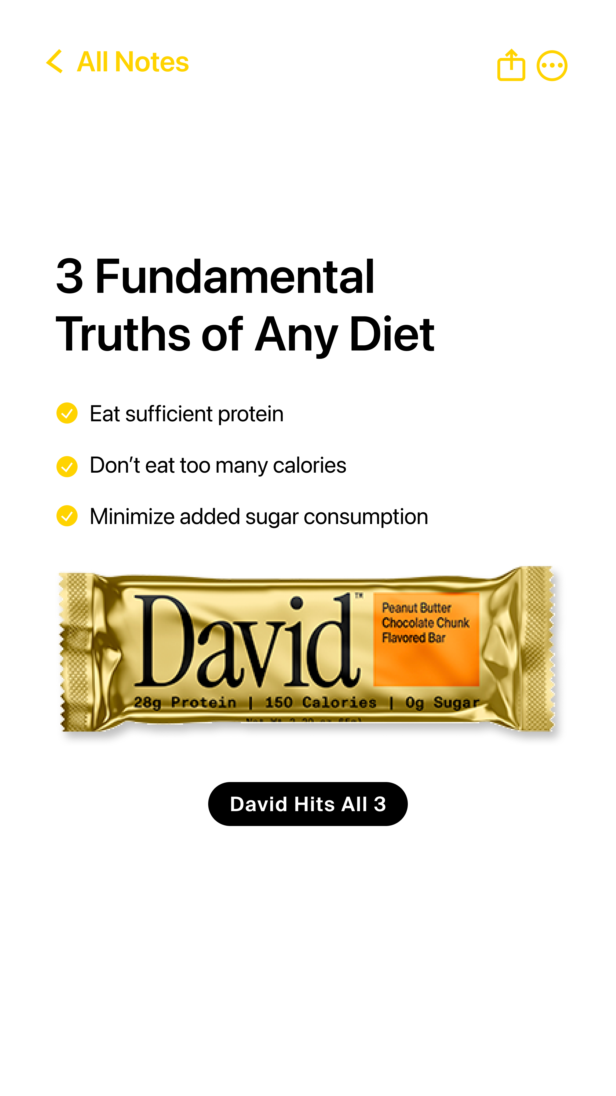 David Protein Facebook ad