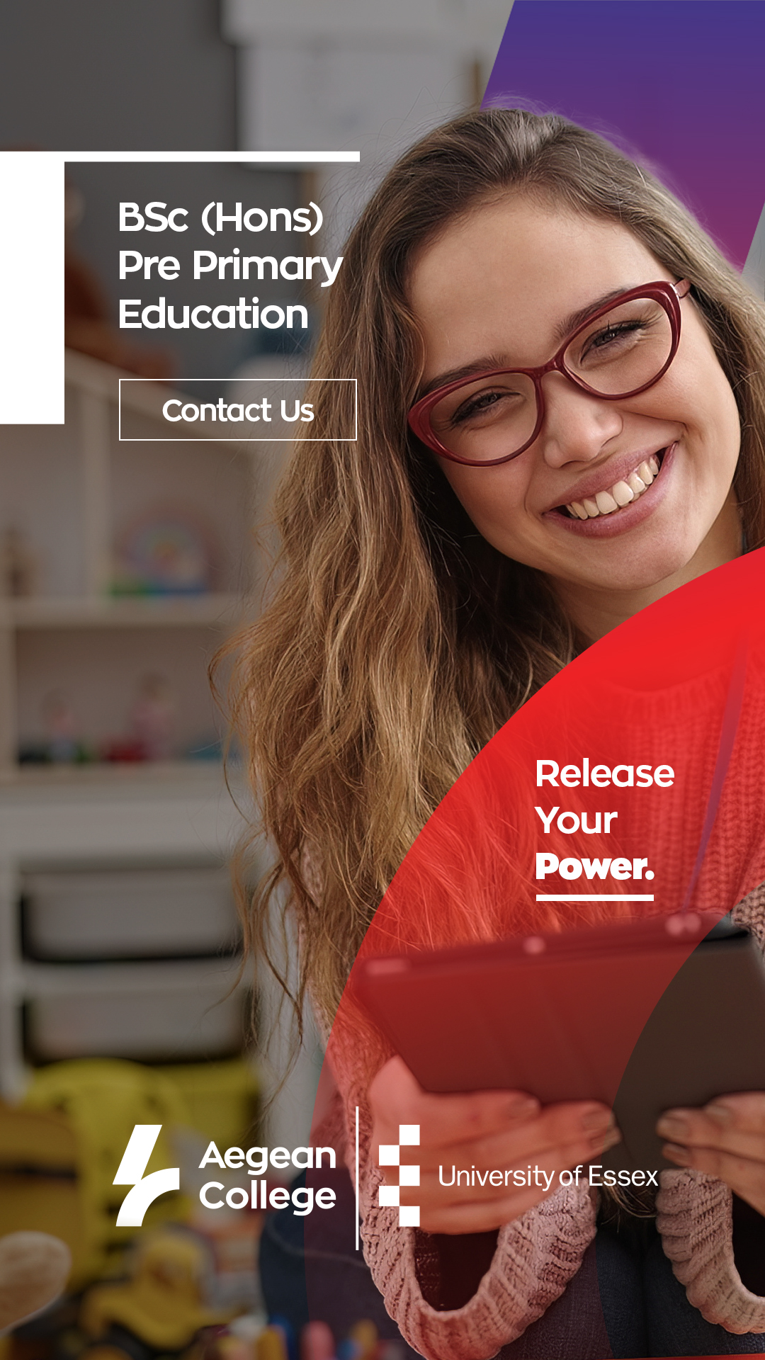 Aegean College Facebook ad from May 18, 2026