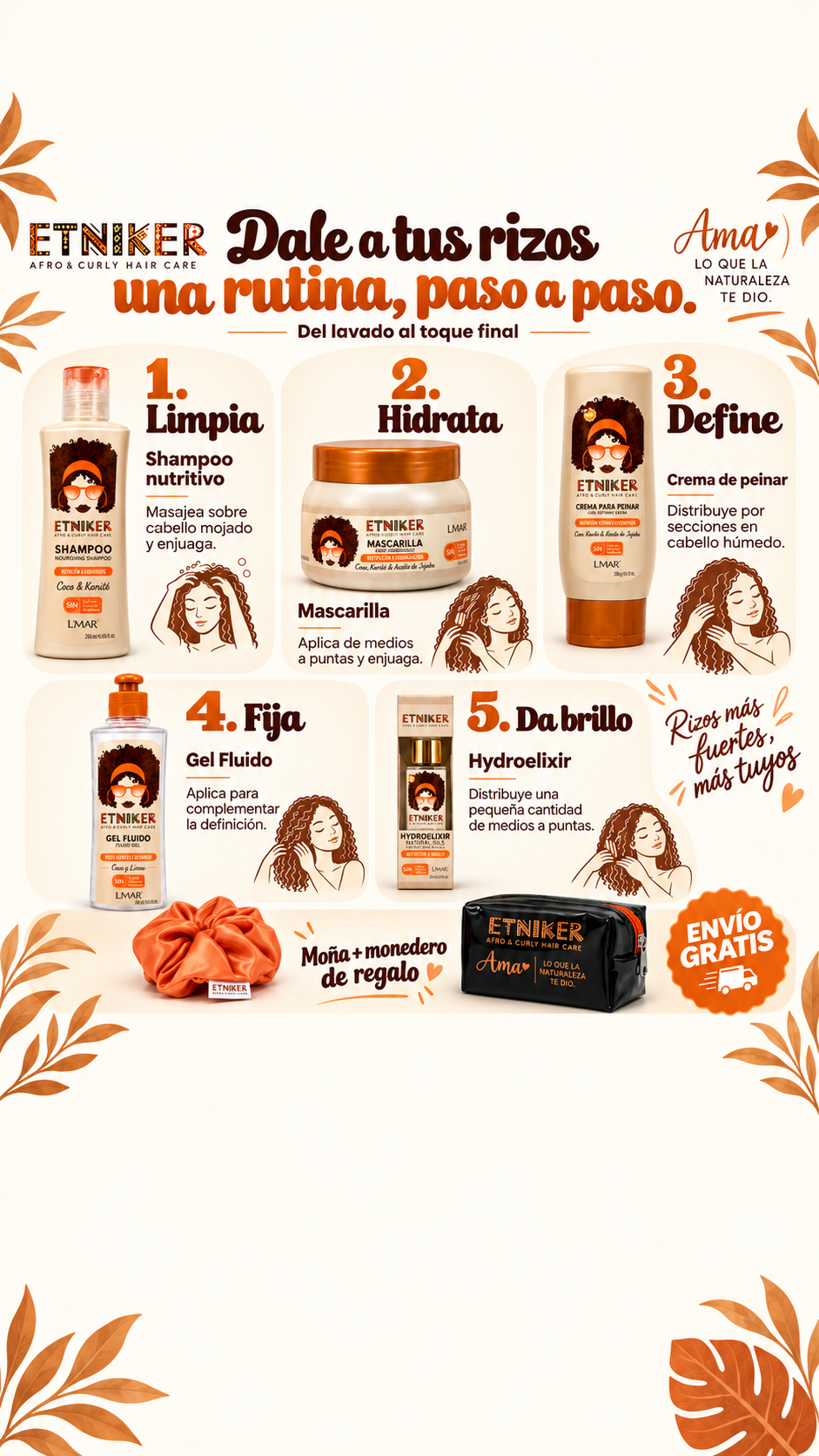 Livana Facebook ad: Tu rutina de rizos, paso a paso