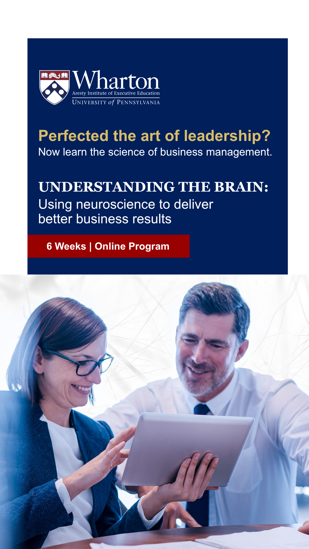Wharton Executive Education Facebook ad