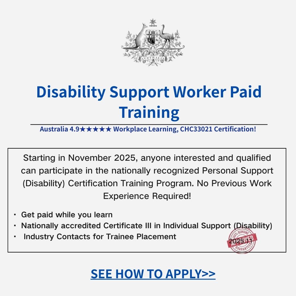 Open Course Information Facebook ad: Disability Support Worker Training