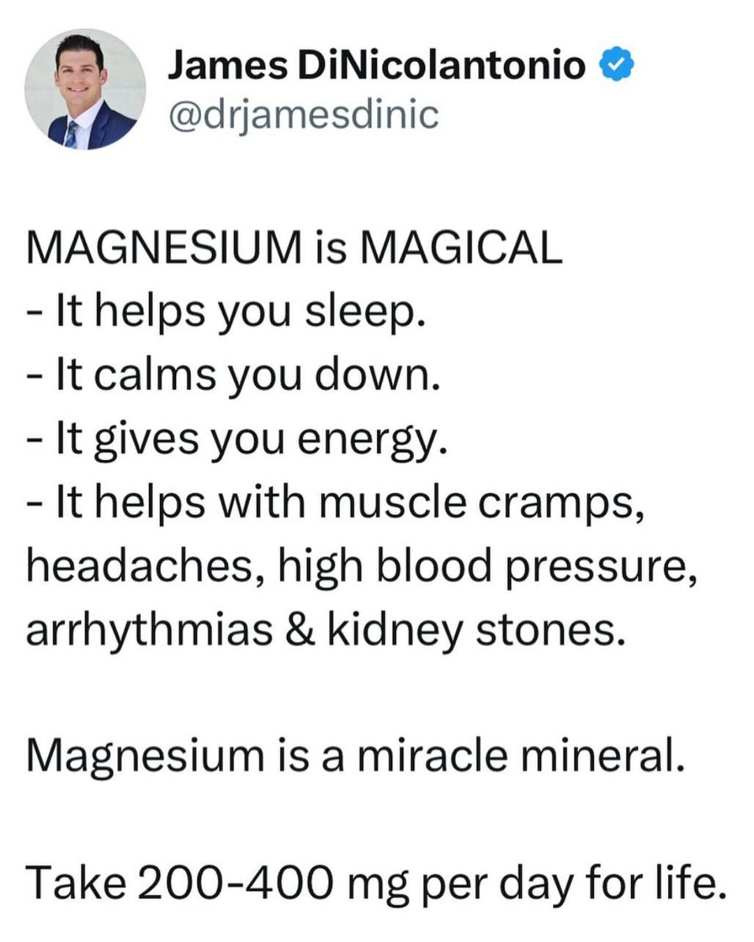 Dr. James DiNicolantonio Facebook ad