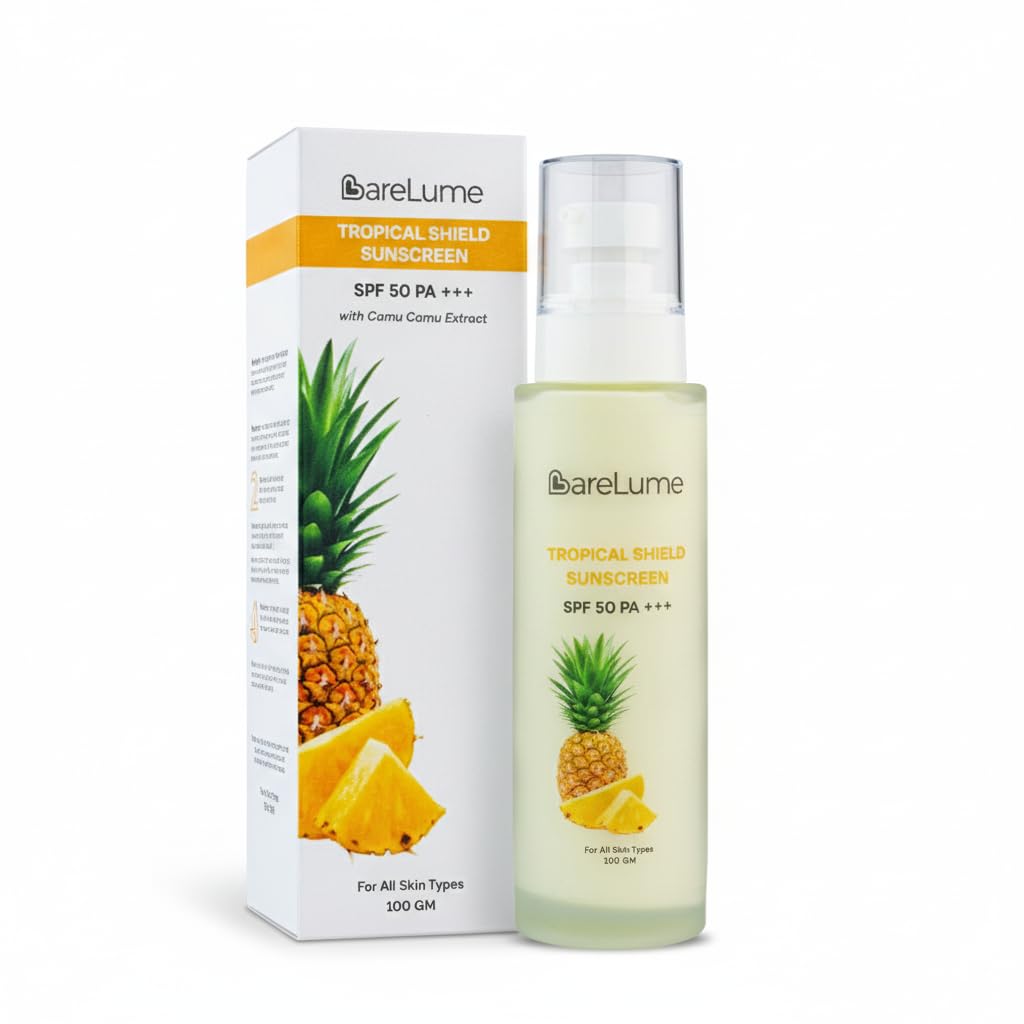 BareLume Skincare Facebook ad: SPF 50 Sunscreen for Daily Glow