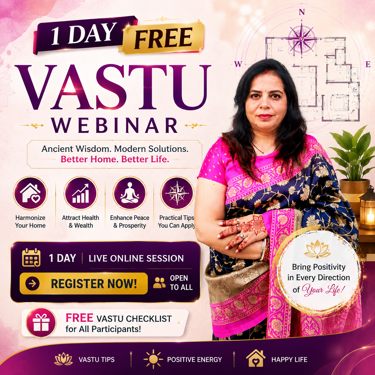 Occult Gyaanshala Facebook ad: Free 1-Day Vastu Webinar