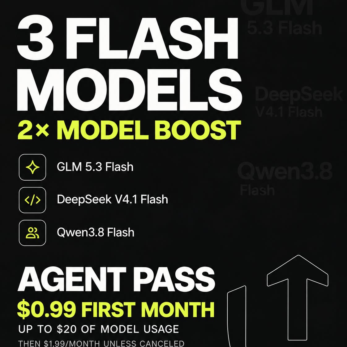 Token Harbor Facebook ad: 3 Flash Models. 2× Boost.