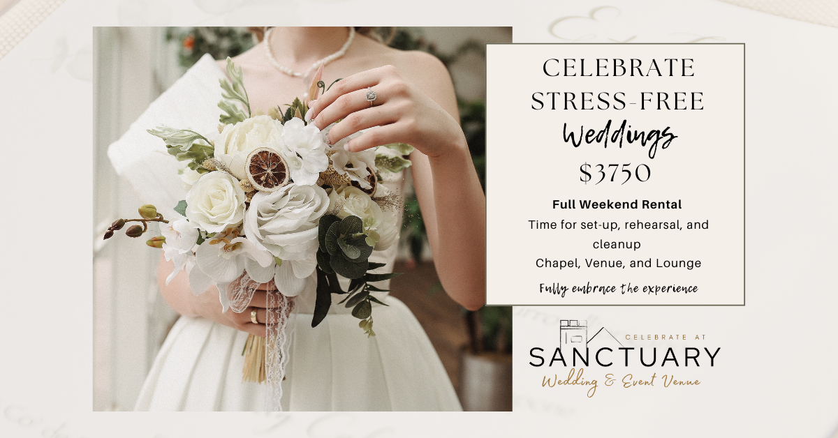 Sanctuary Wedding and Event Venue Facebook ad: Say I do at Sanctuary.