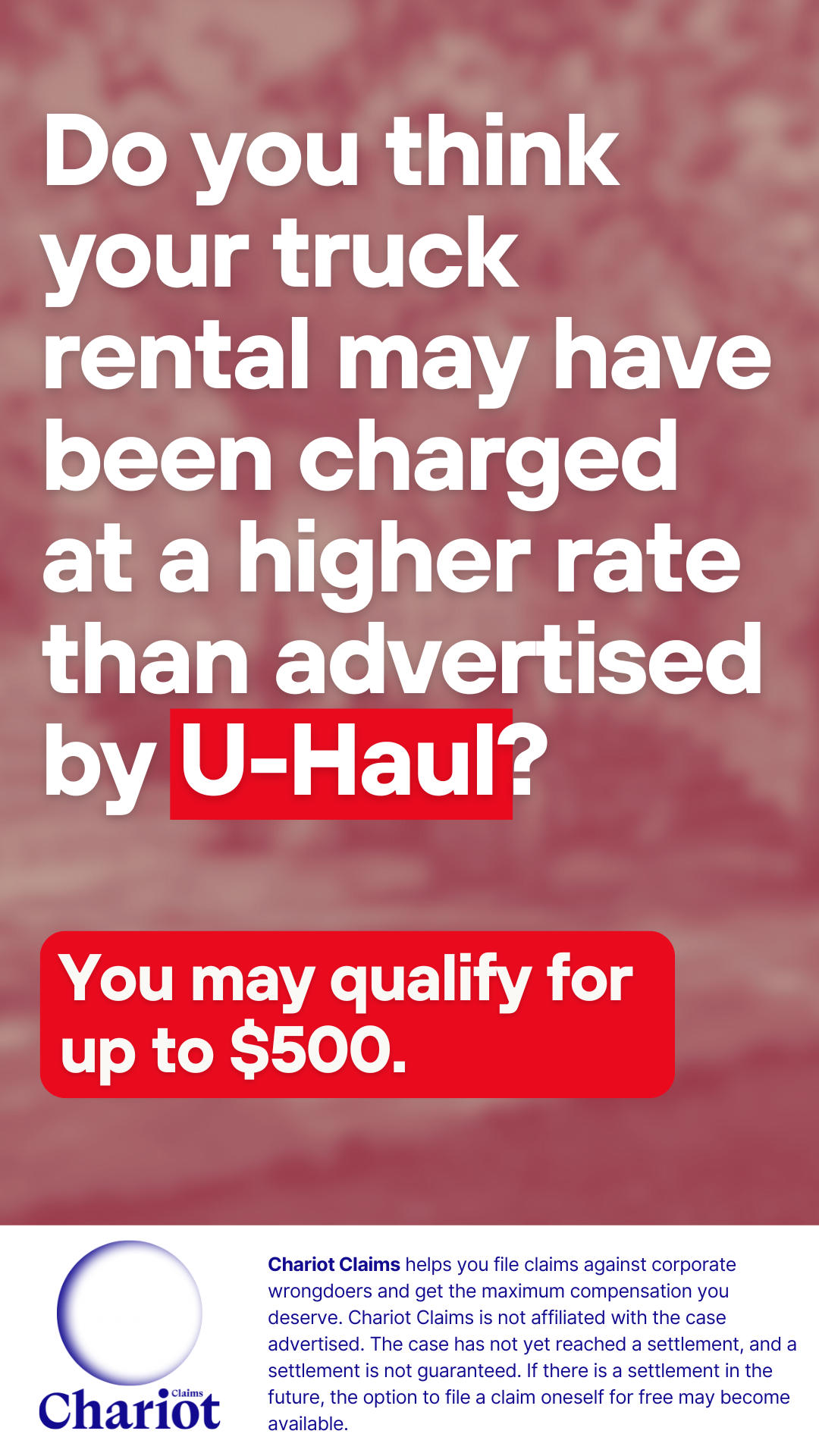 Get Chariot Claims Facebook ad from Mar 10, 2026