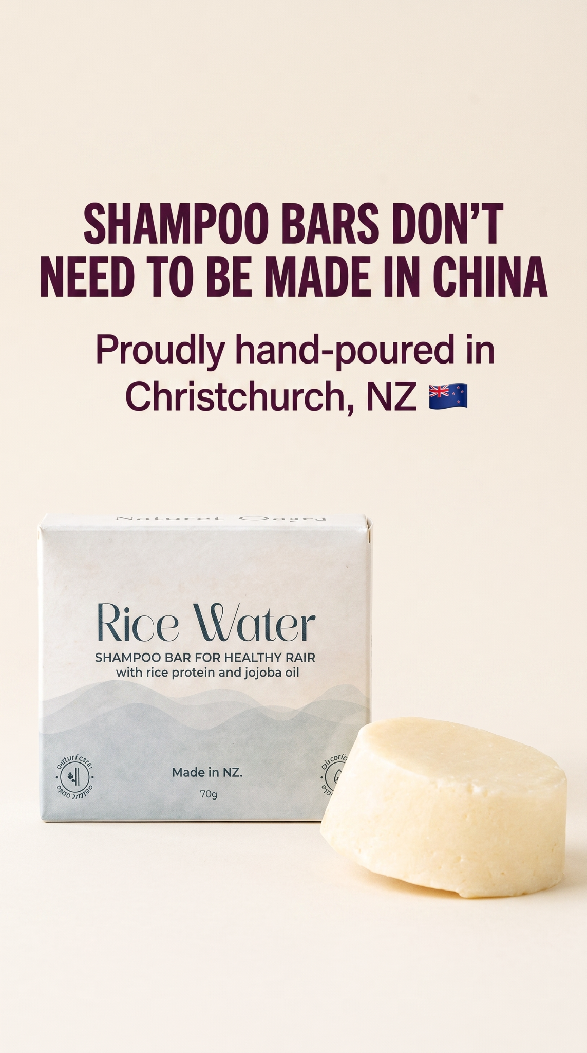NaturalCare NZ Facebook ad: Shampoo bars with over 3,500 five-star reviews