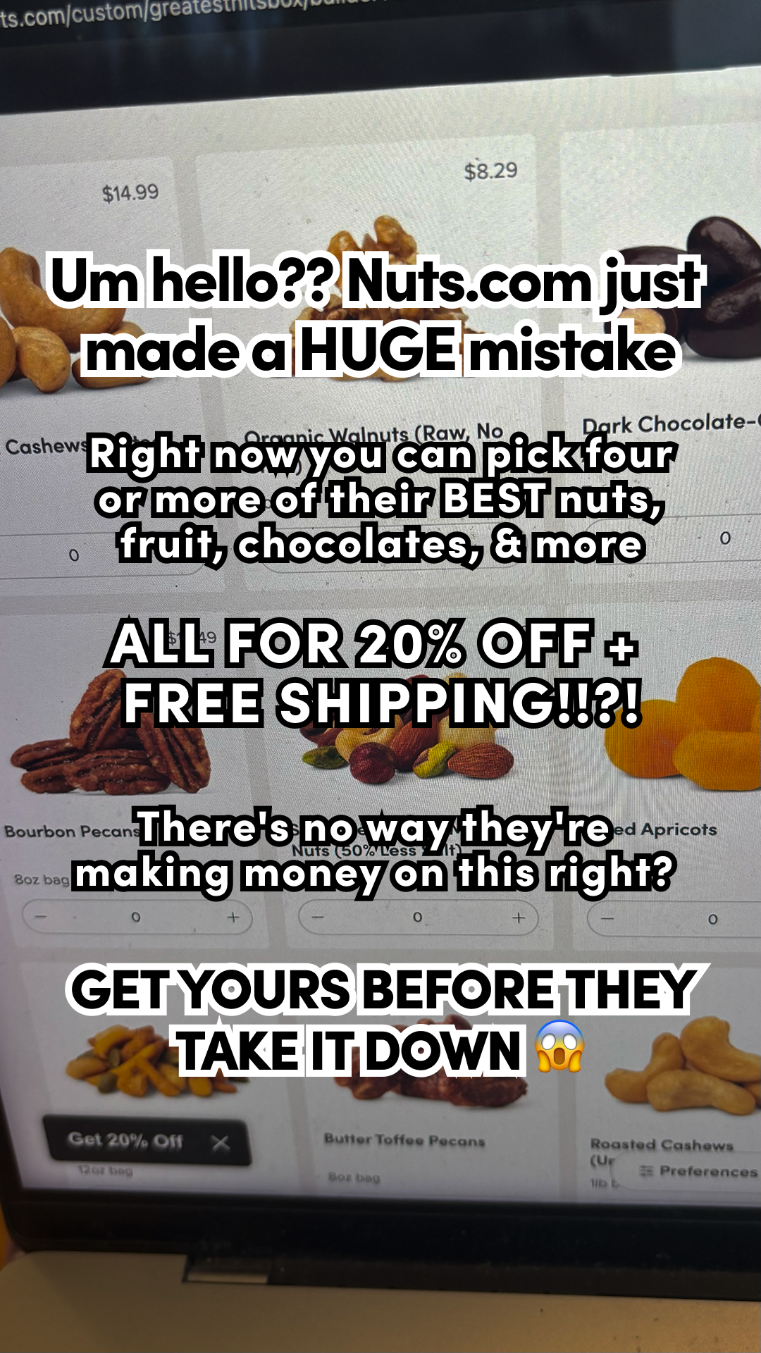 Nuts.com Facebook ad