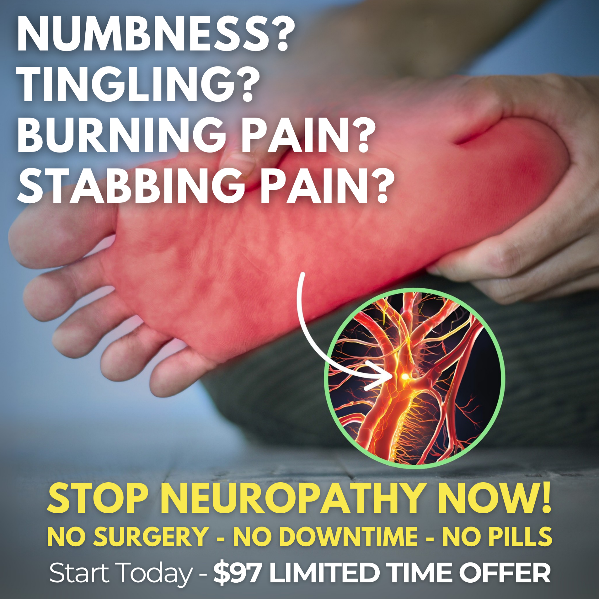 Dynamic Regenerative Care Clinic Facebook ad: Serious Solutions for Nerve Pain