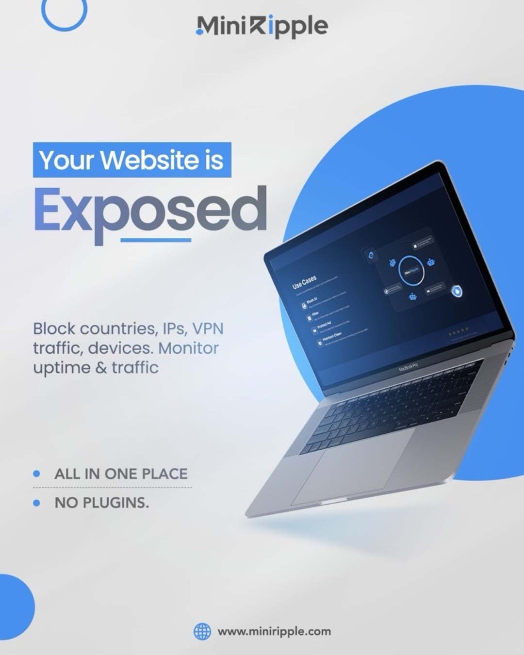 Mini Ripple Facebook ad: Your Website Is Exposed.