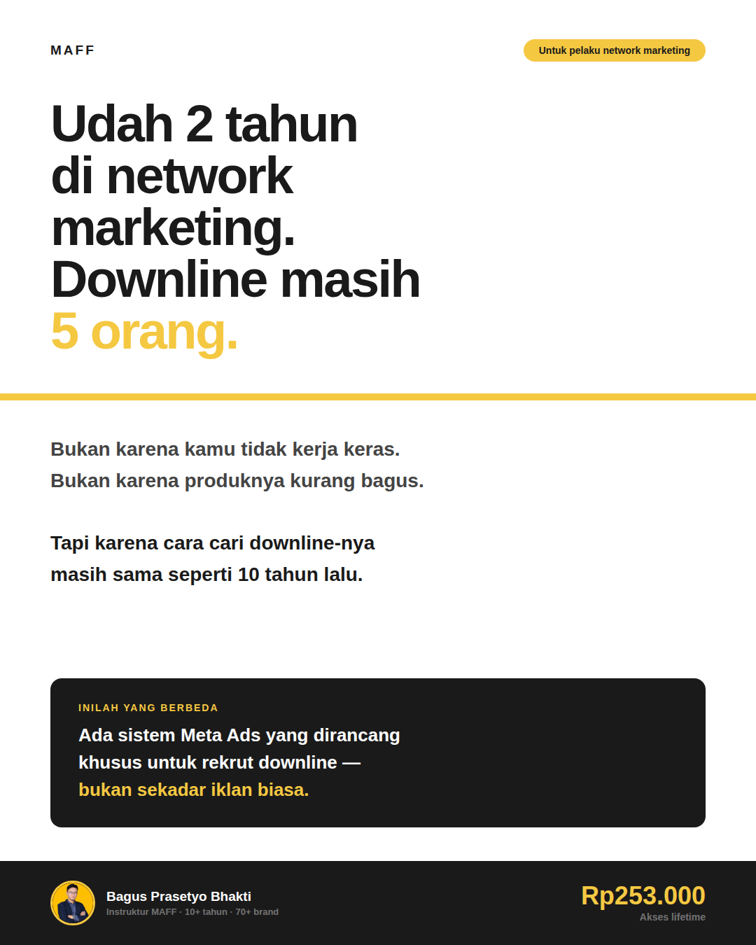Bagus Prasetyo Bhakti Facebook ad: Cara Meta Ads Untuk Rekrut Downline