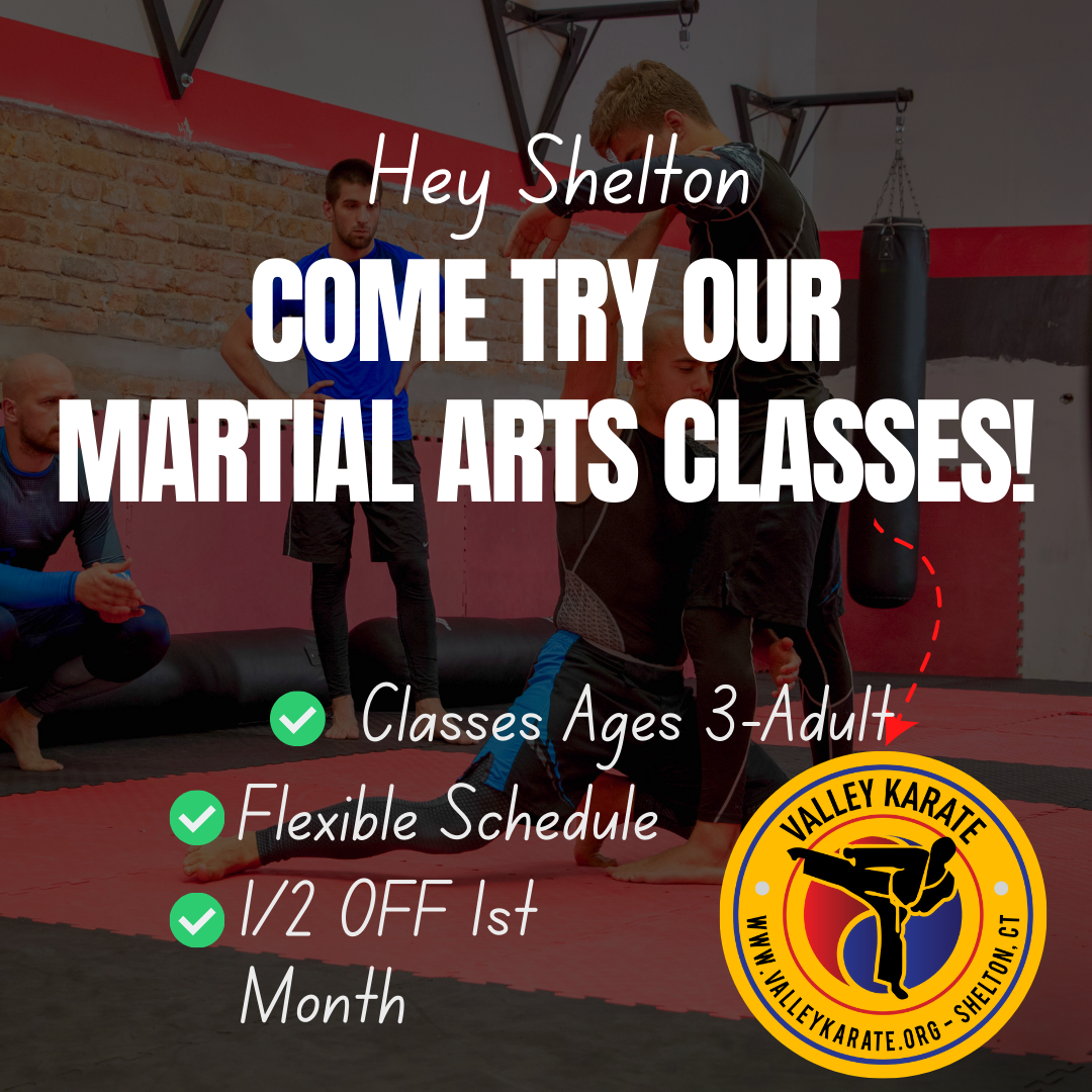 Valley Karate, LLC Facebook ad: Valley Karate in Shelton has classes for children…