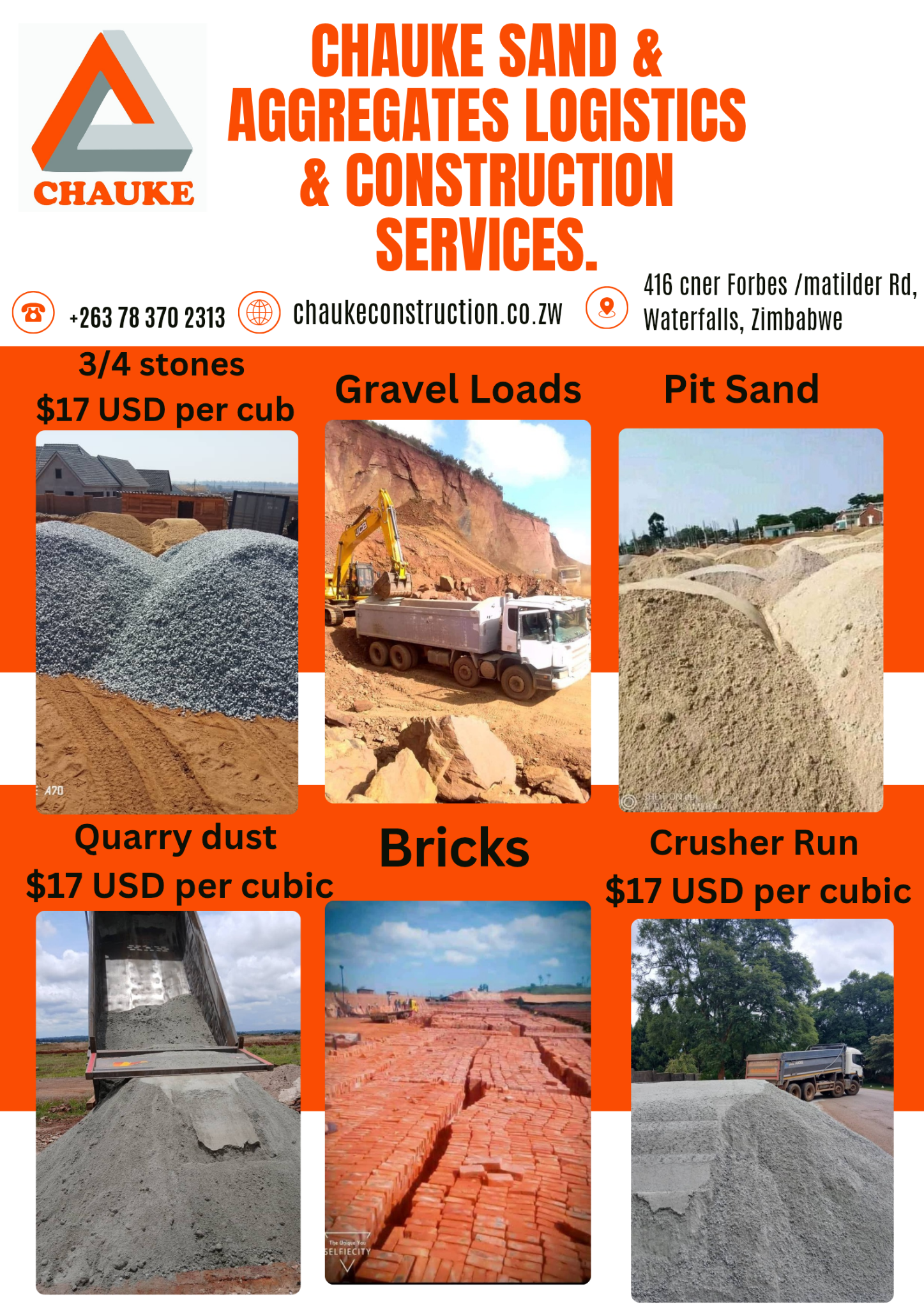 Chauke Sand & Aggregates Logistics & Construction Services. Facebook ad from Mar 19, 2026