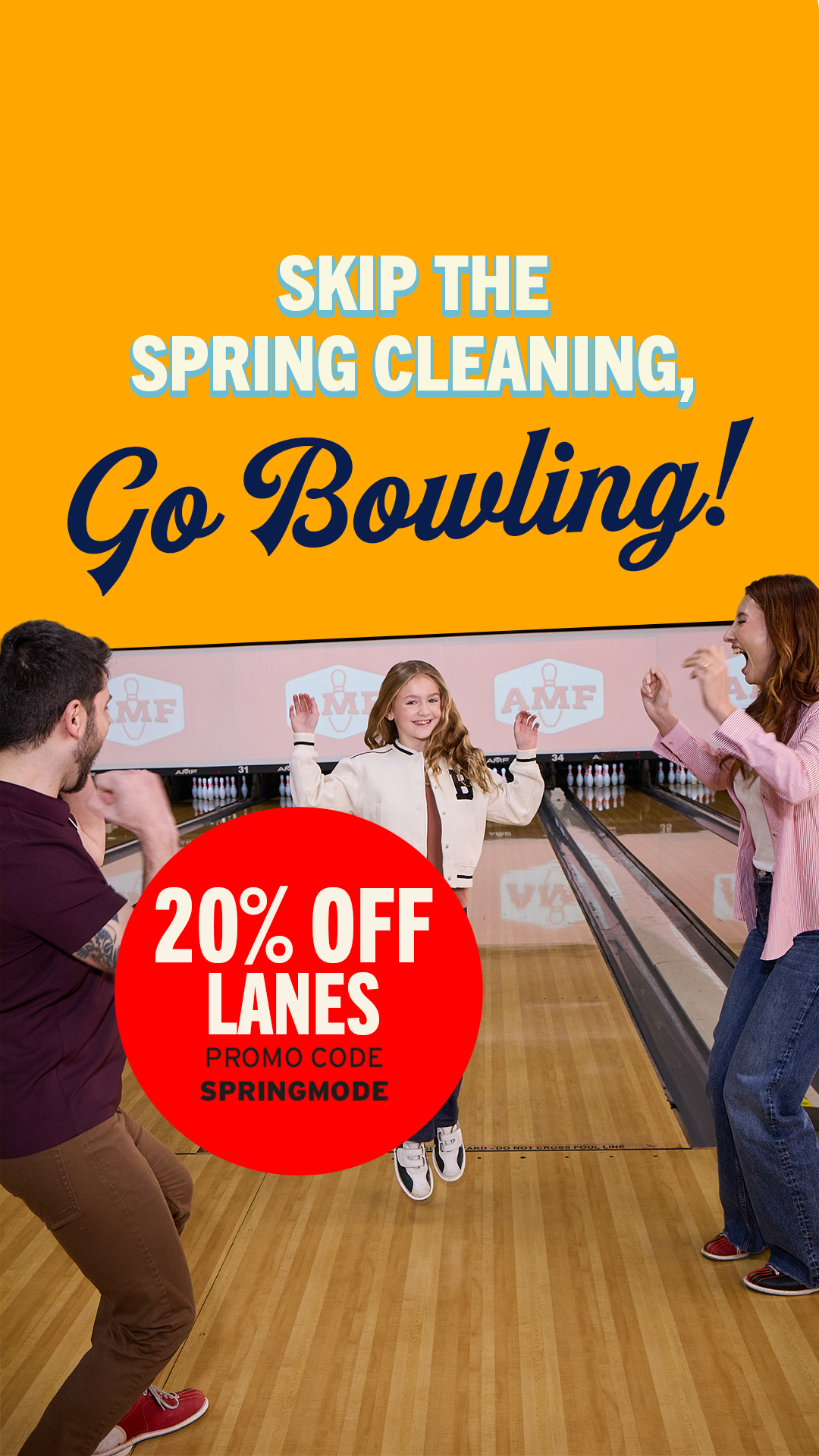 AMF Bowling Co. Facebook ad from Mar 19, 2026