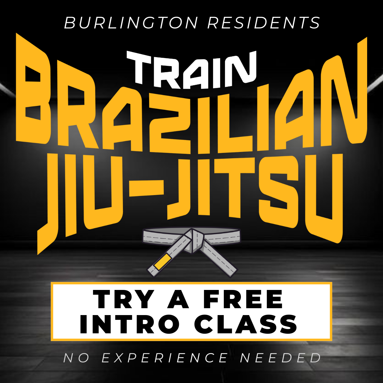 REVO Jiu Jitsu Facebook ad: Most workouts get boring fast.Treadmills.