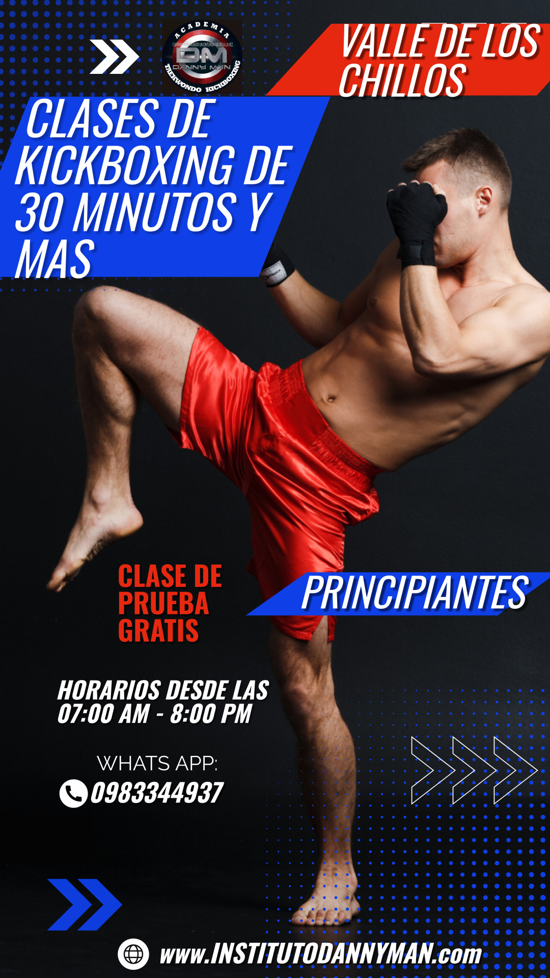 Academia De Taekwondo, Kickboxing, Danny Man Facebook ad: Atención VALLE DE LOS CHILLOS.