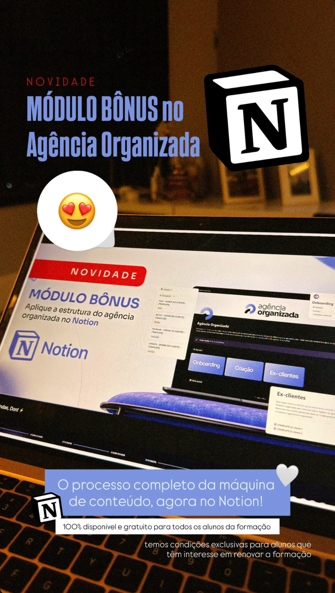 Don Comunicação Digital Facebook ad: Para todos os alunos amantes de Notion, chegou…