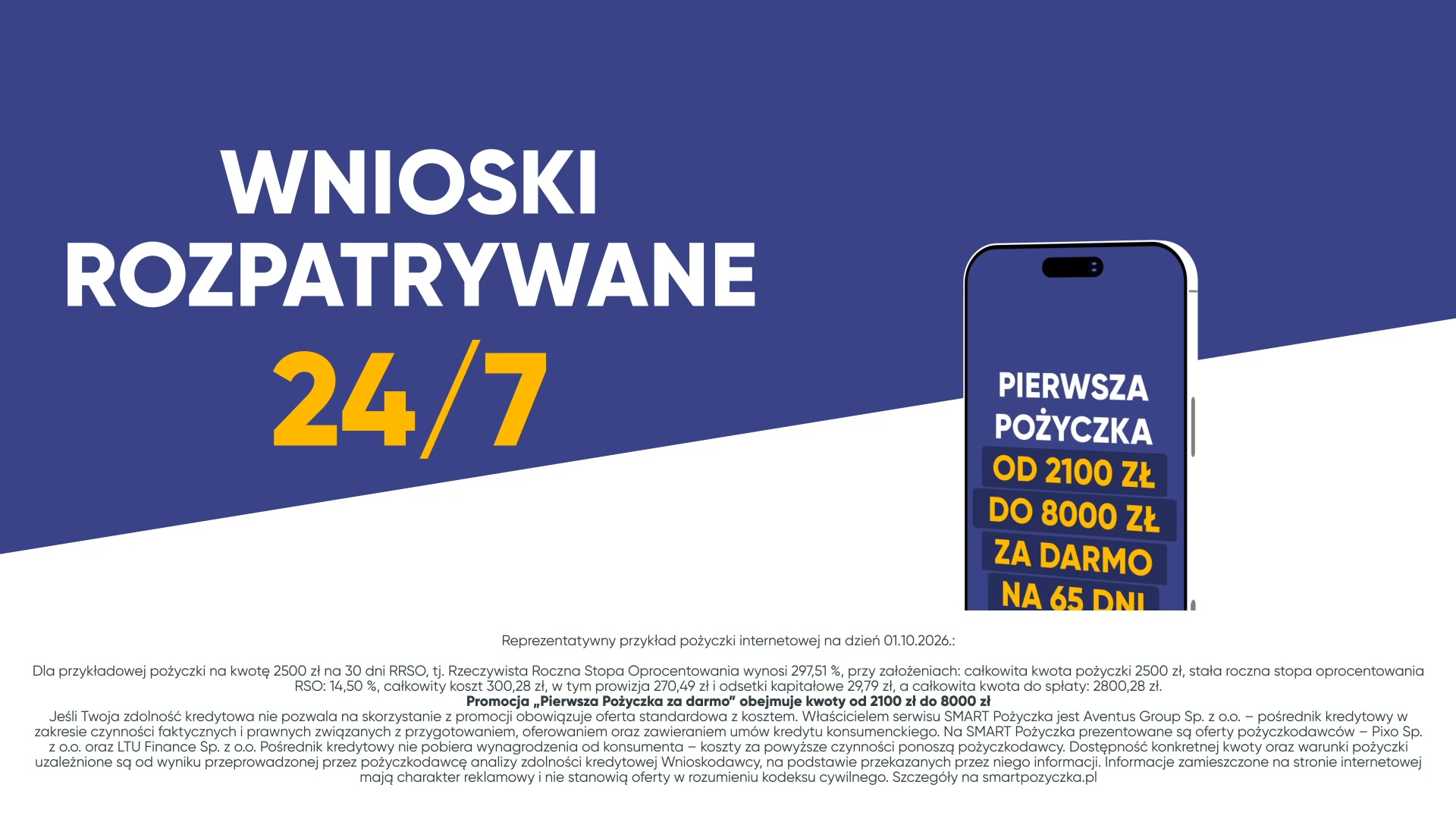 Smartpożyczka.pl Facebook ad: Minimum formalności
