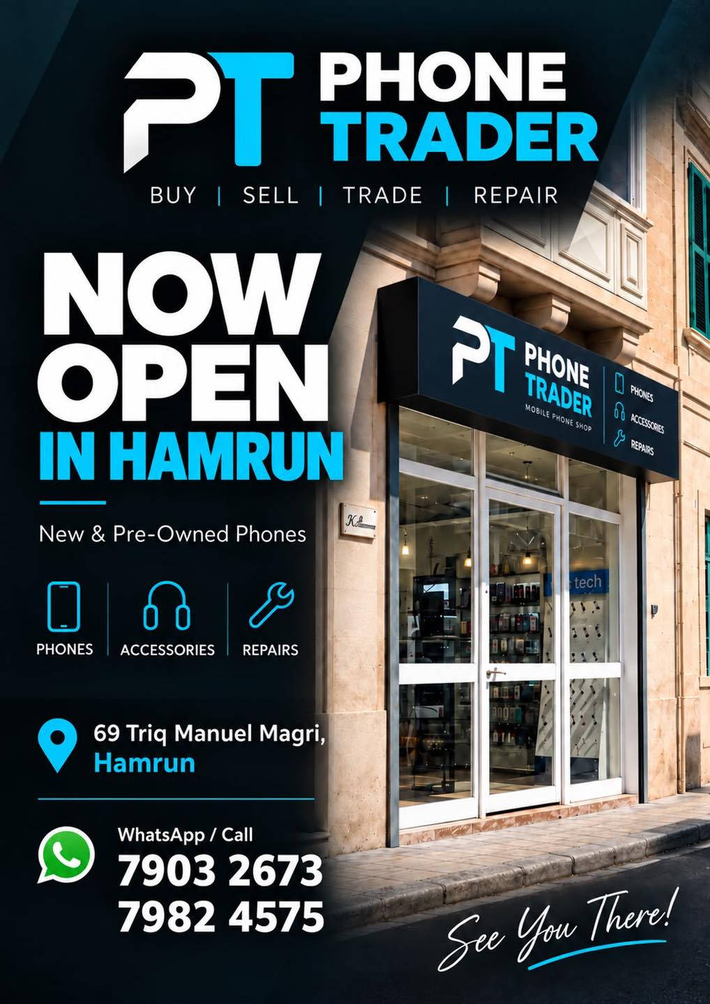 PhoneTrader Facebook ad: WE ARE OPEN IN ĦAMRUN!