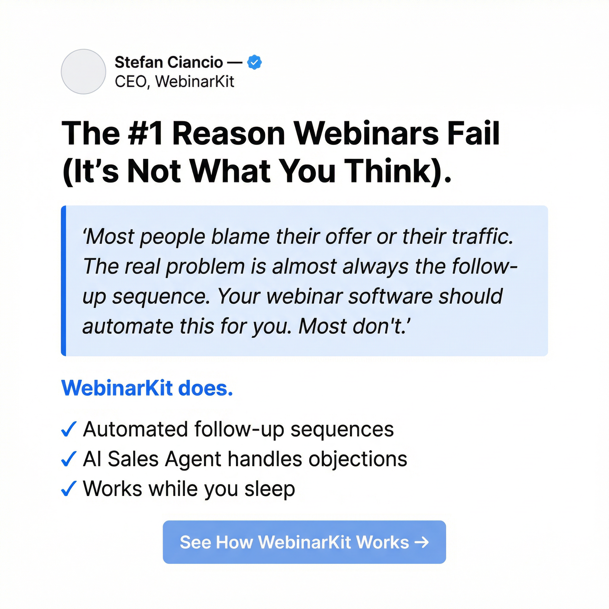 WebinarKit Facebook ad