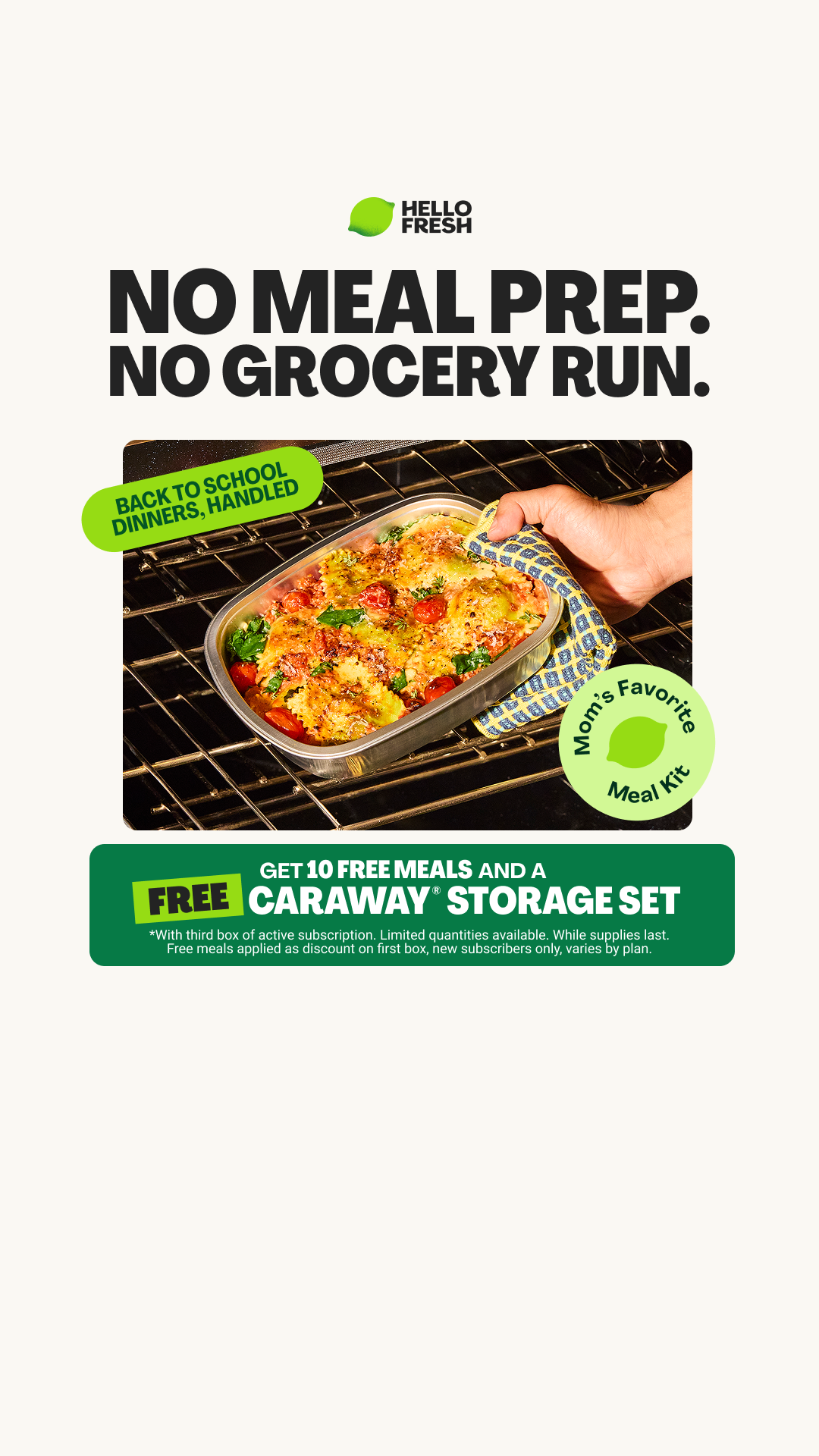HelloFresh Facebook ad