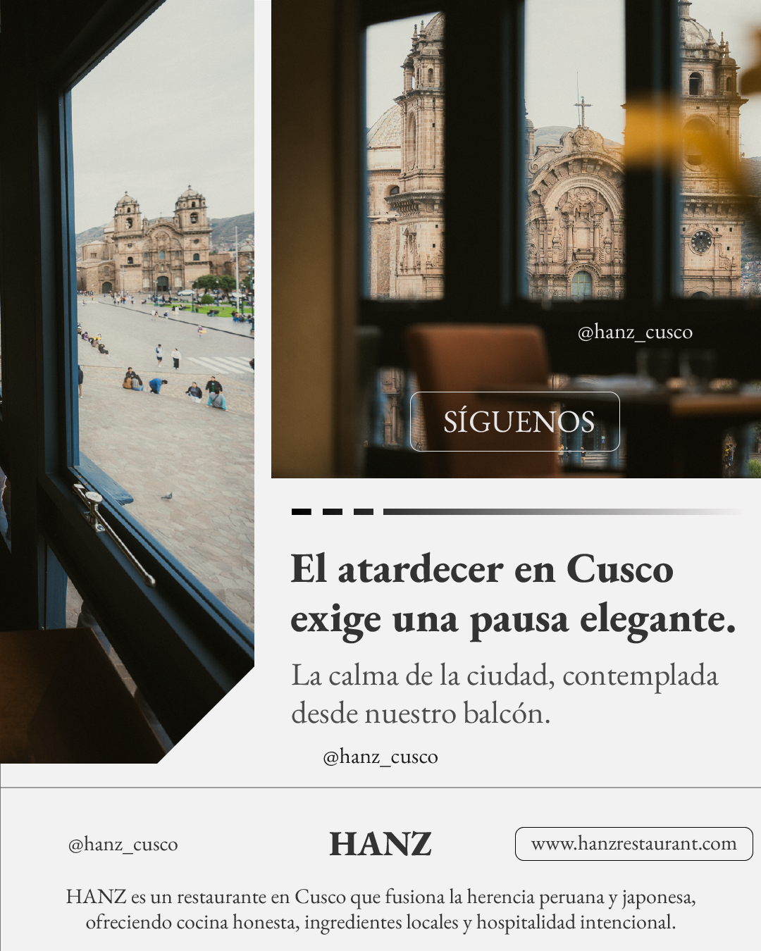 Hanz Facebook ad: Quien recorre Cusco sabe elegir.