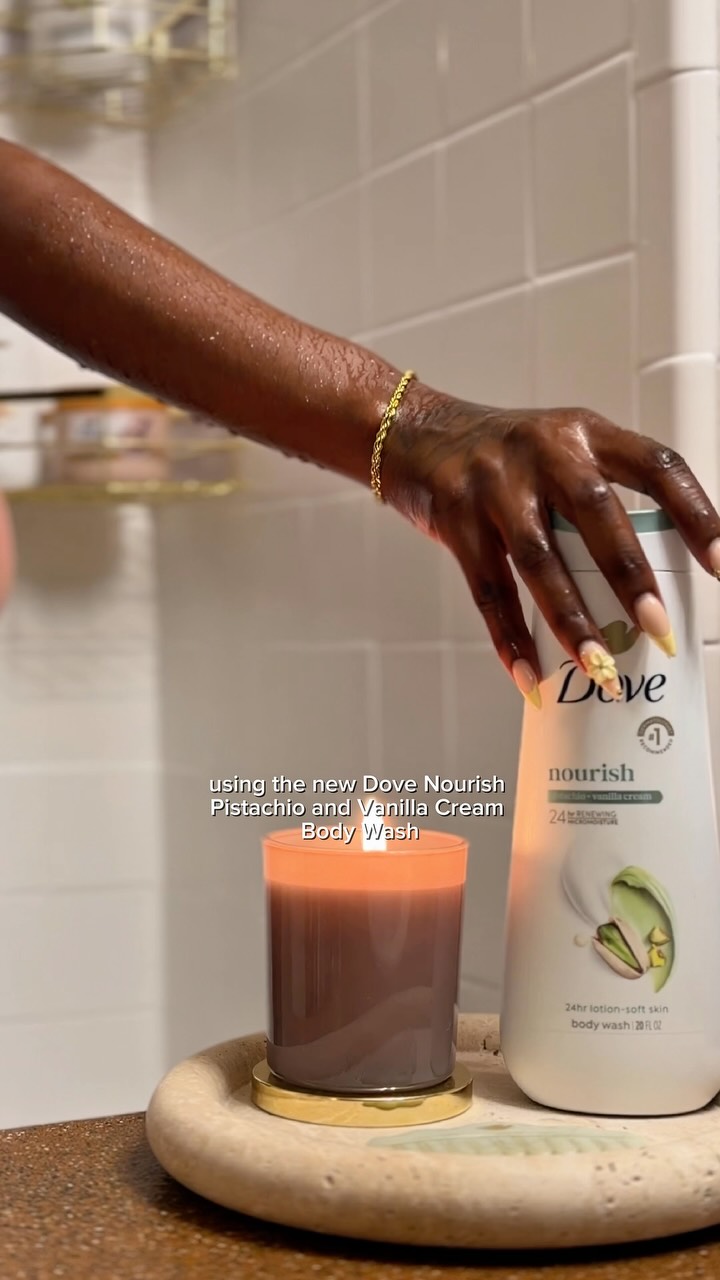 Dove Facebook ad: The NEW @dove Nourish Pistachio & Vanilla Cream…