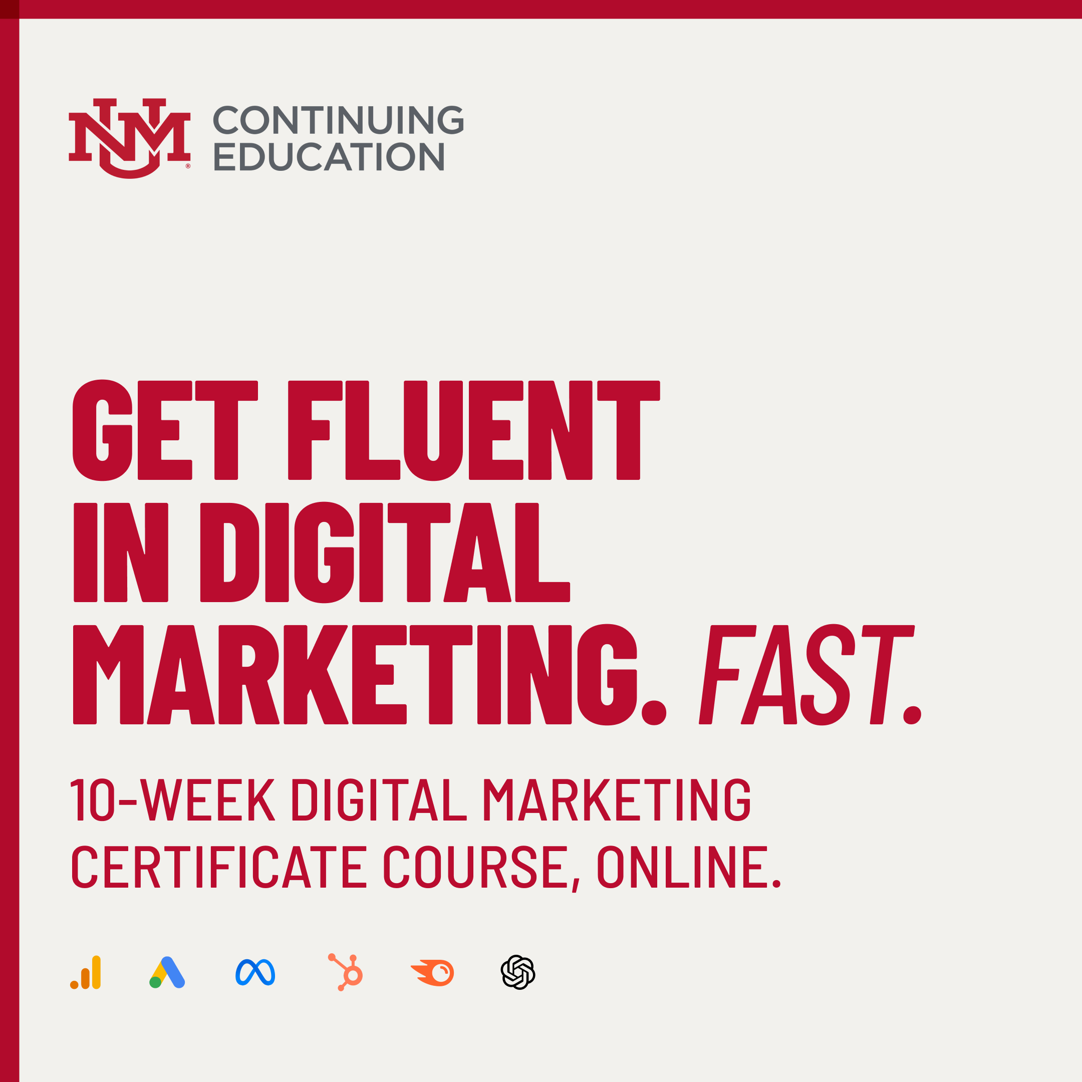 UNM Continuing Education Facebook ad